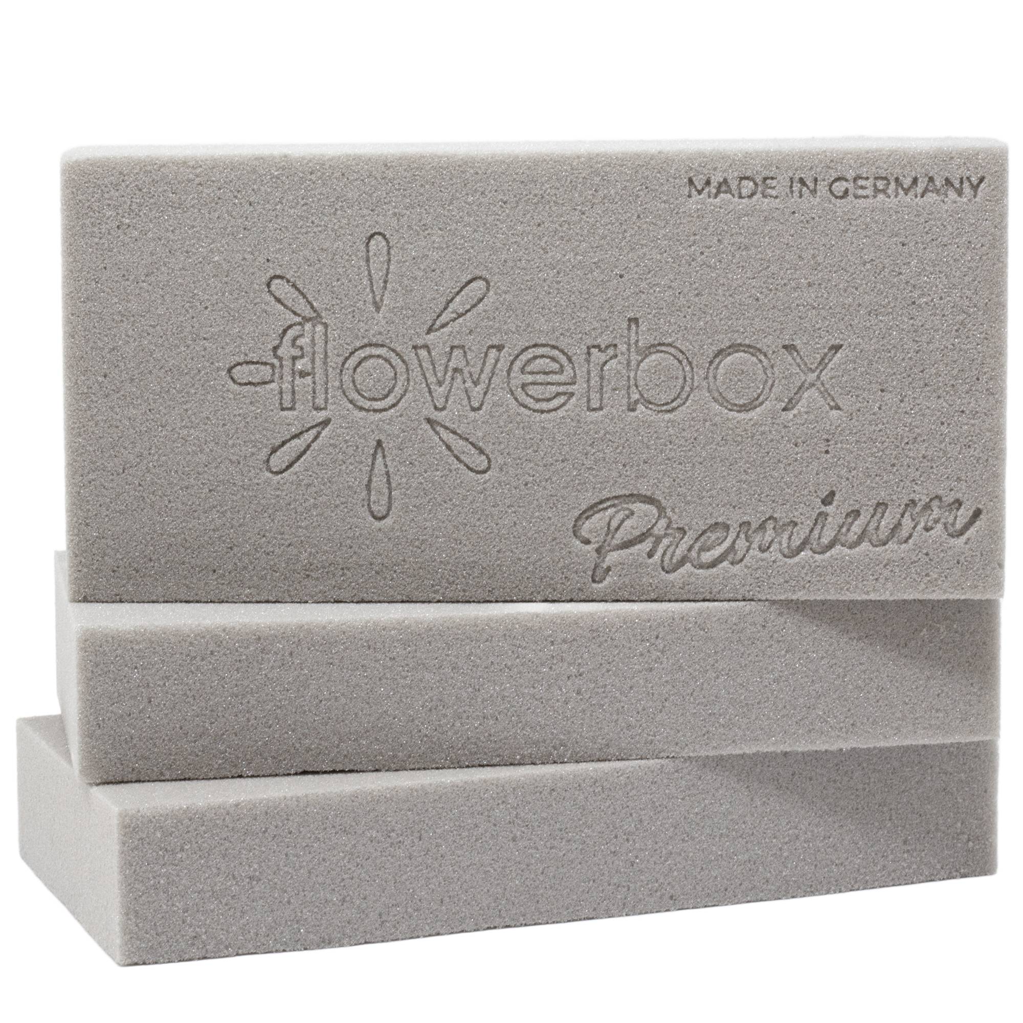 Flowerbox - 3x OASIS® SEC mousse de piquage pour arrangements de fleurs séchées - 23 x 11 x 3,6 cm - pour mariage, anniversaire, église, en forme de brique - Image 1