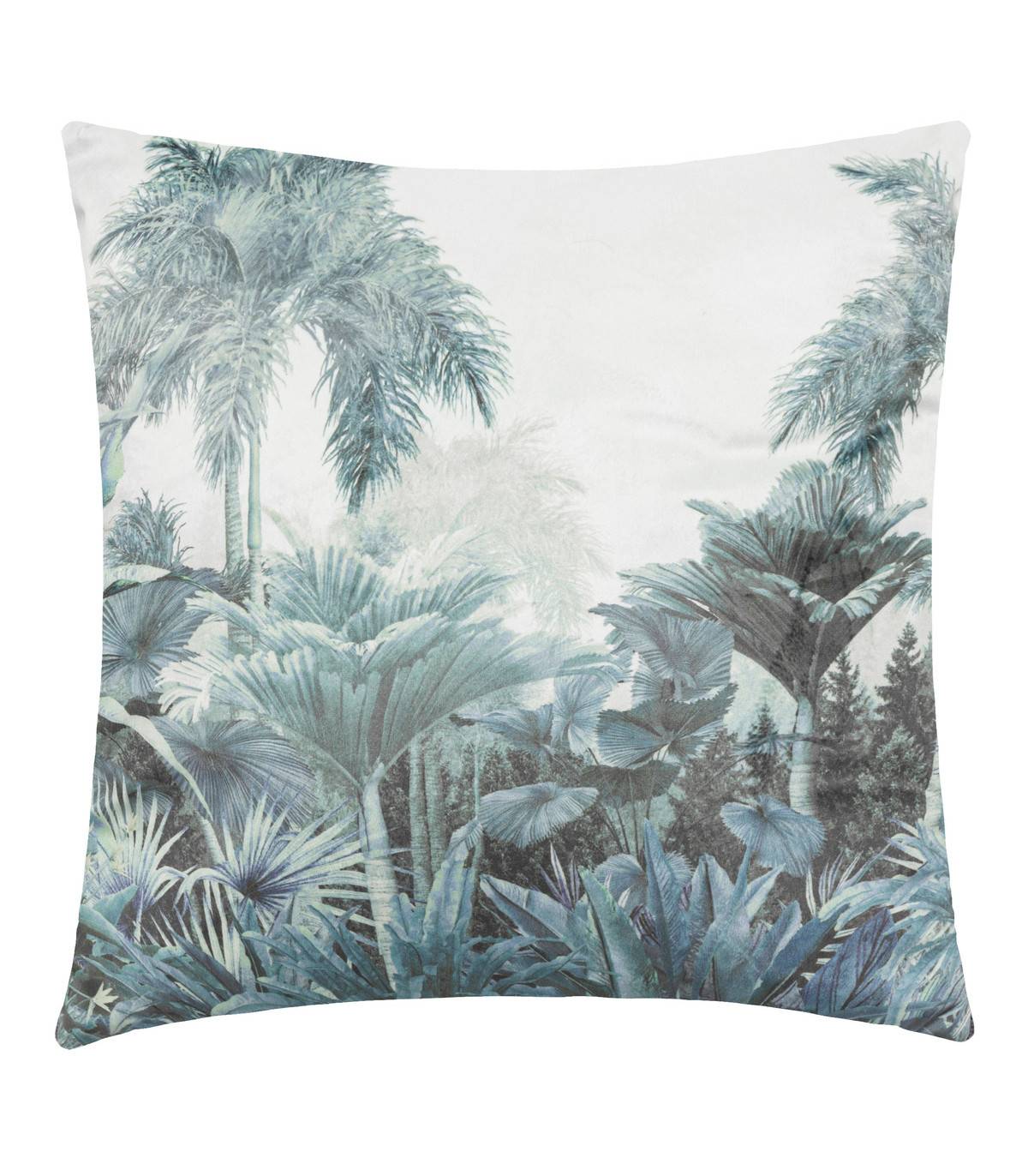 Coussin décoratif Vert Bleu imprimé Jungle Chic 40 x 40 cm