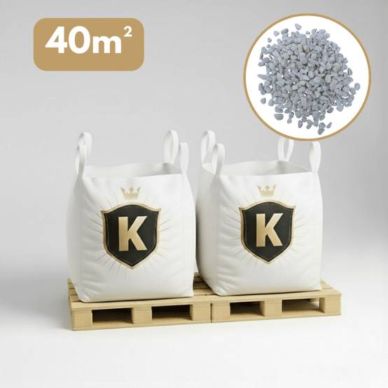 King Matériaux - Galet blanc 8/12 mm – Pack 2 Big Bag +/- 1,5T – 40 m² - Image 1