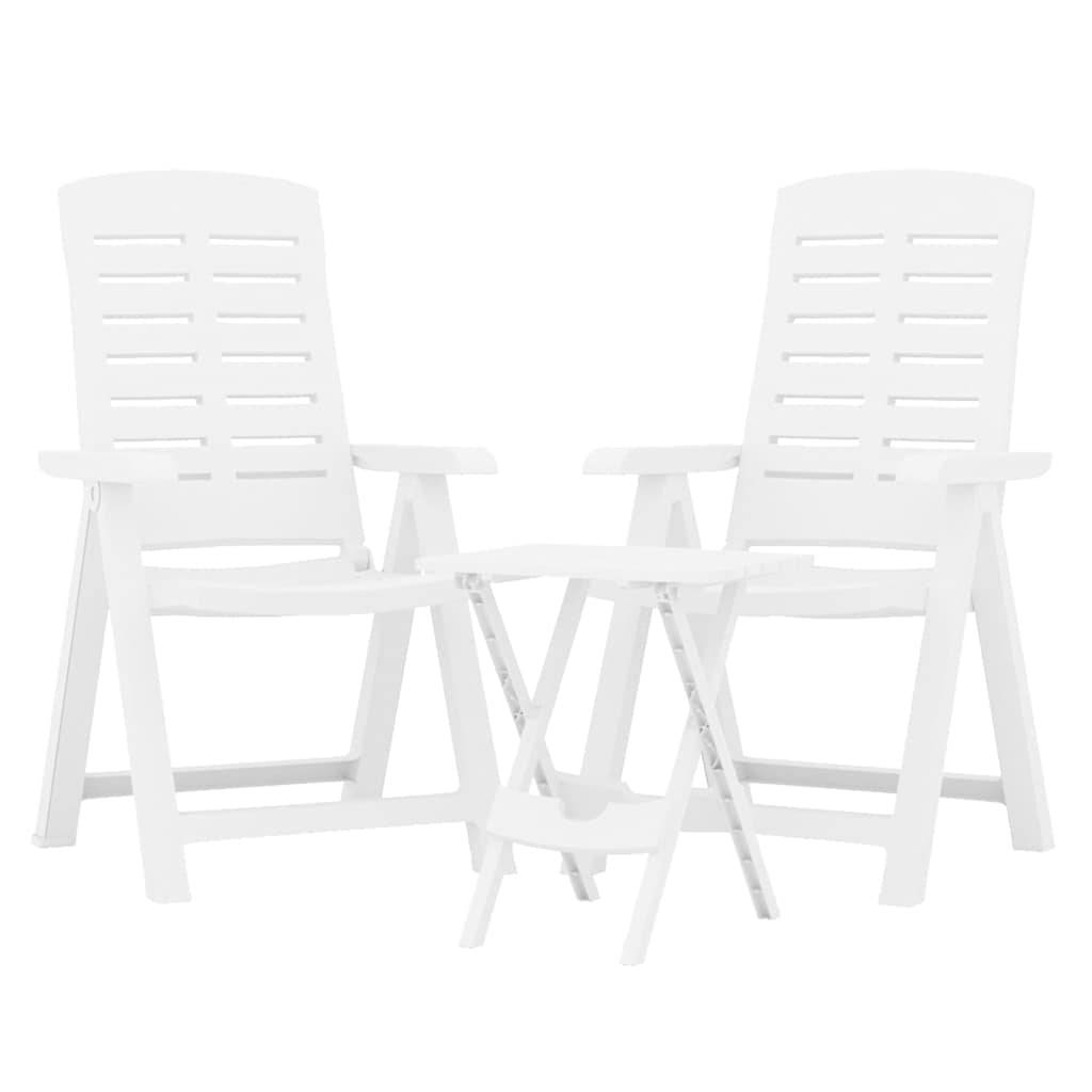 Vidaxl - Ensemble à manger de jardin 3 pcs-Salons de jardin Blanc Polypropylène - Image 3