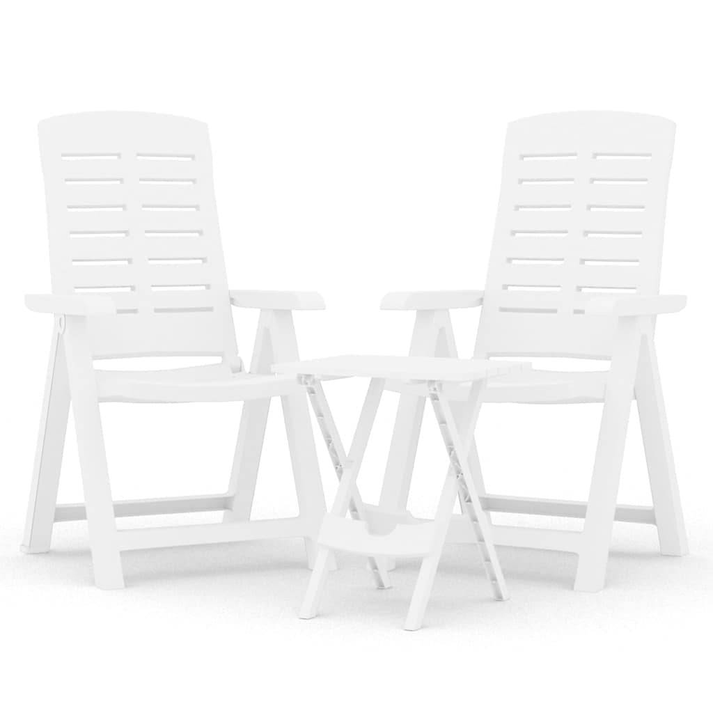 Vidaxl - Ensemble à manger de jardin 3 pcs-Salons de jardin Blanc Polypropylène - Image 2