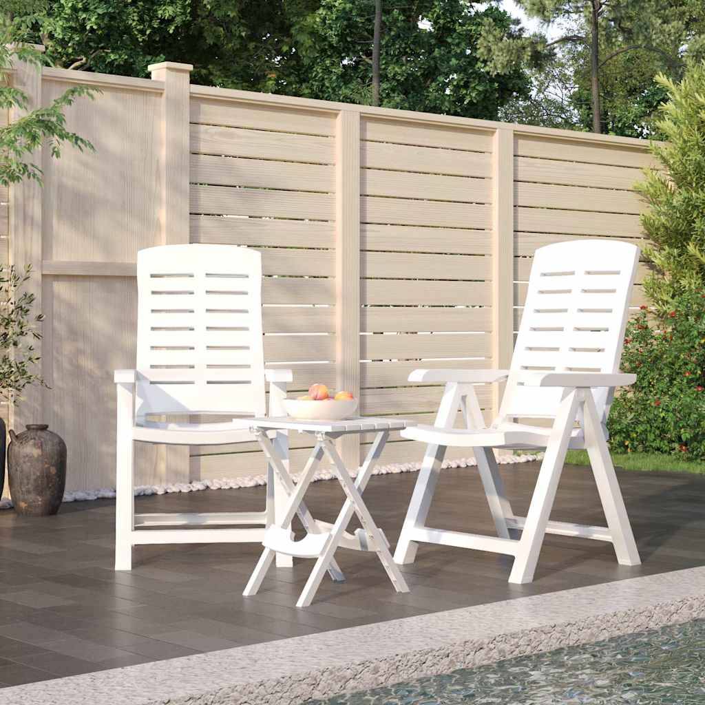 Vidaxl - Ensemble à manger de jardin 3 pcs-Salons de jardin Blanc Polypropylène - Image 1