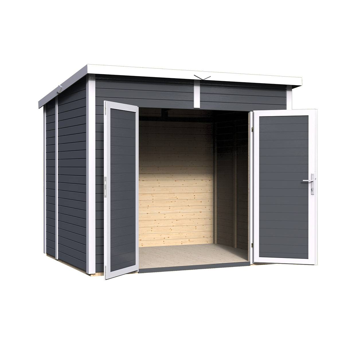 Abri de jardin en bois anthracite Bertilo 4,32 m² - Bertilo - Imagen 1