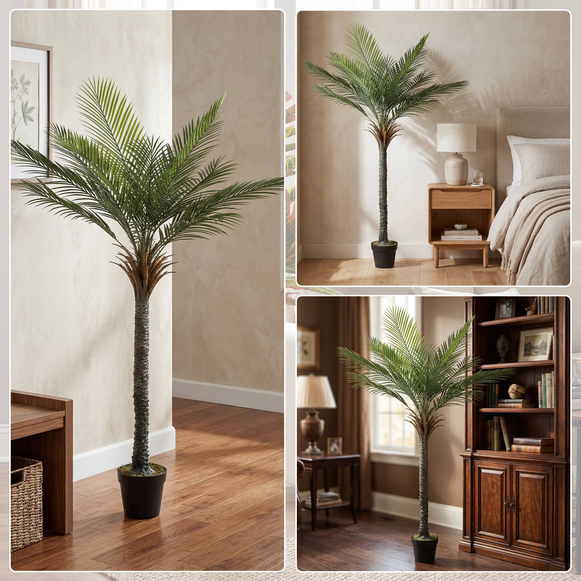 Palmier artificiel plastique vert 80 x 60 x 180 cm - PANGIVO - Image 9