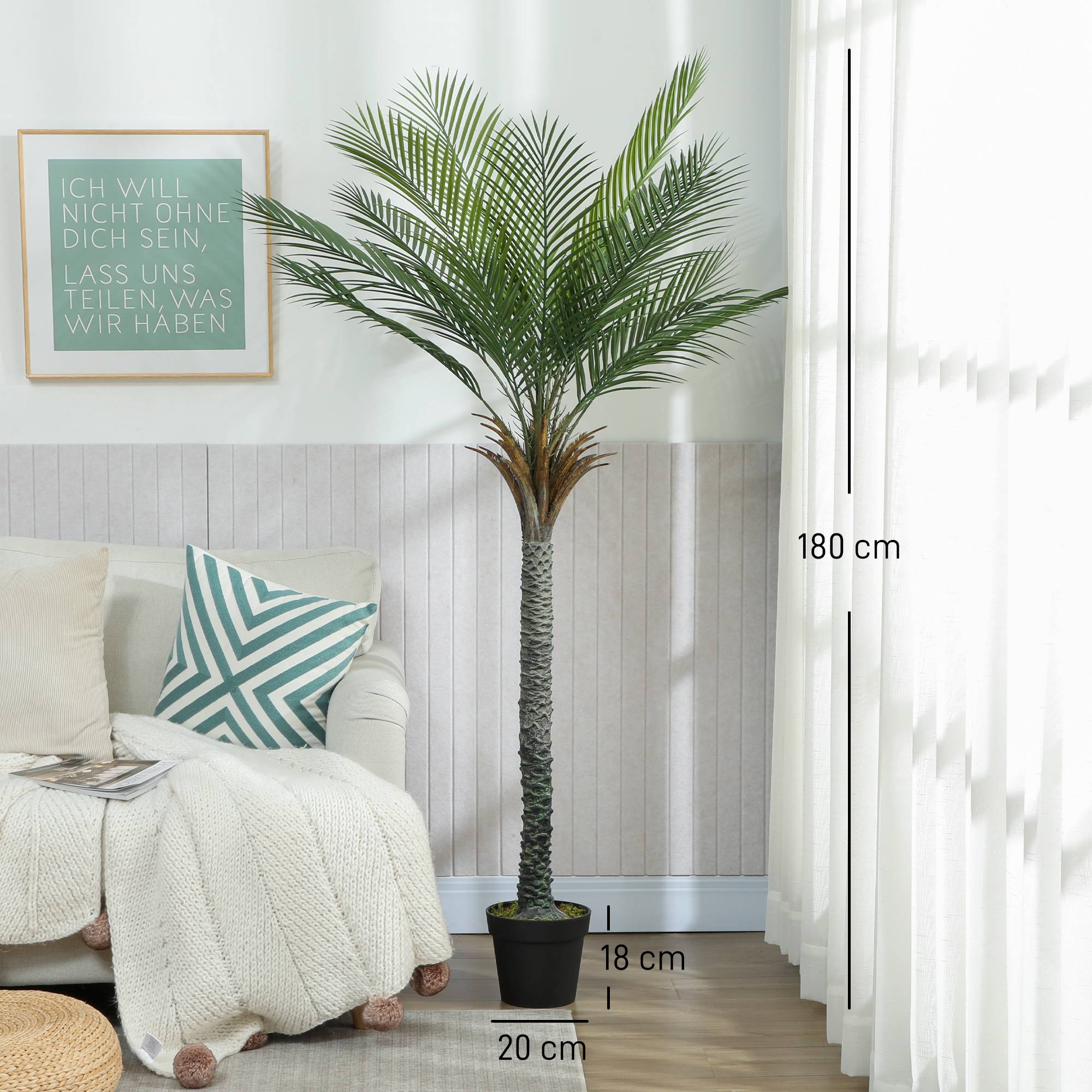 Palmier artificiel plastique vert 80 x 60 x 180 cm - PANGIVO - Image 5