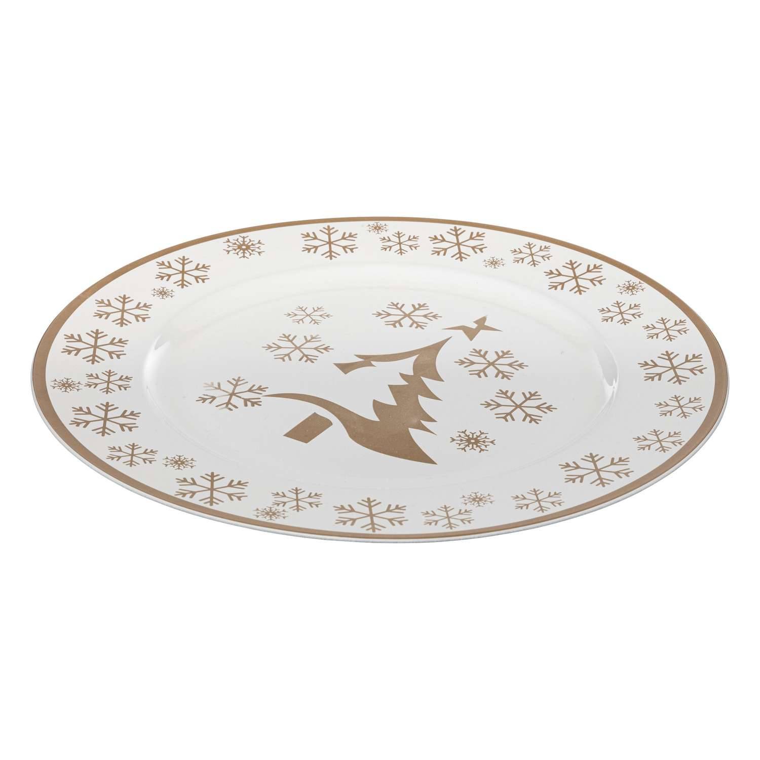 Sans Marque - Lot de 12 dessous d'assiette Sapin Diam 33 cm - Or - Toilinux - Imagen 2