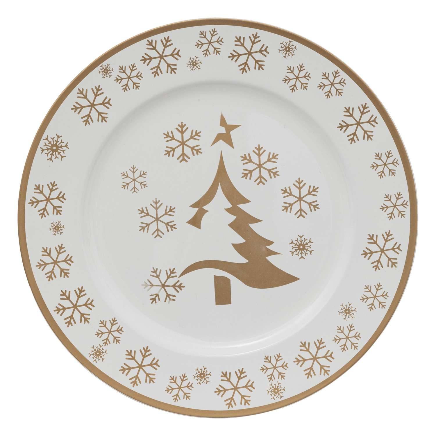Sans Marque - Lot de 12 dessous d'assiette Sapin Diam 33 cm - Or - Toilinux - Imagen 1