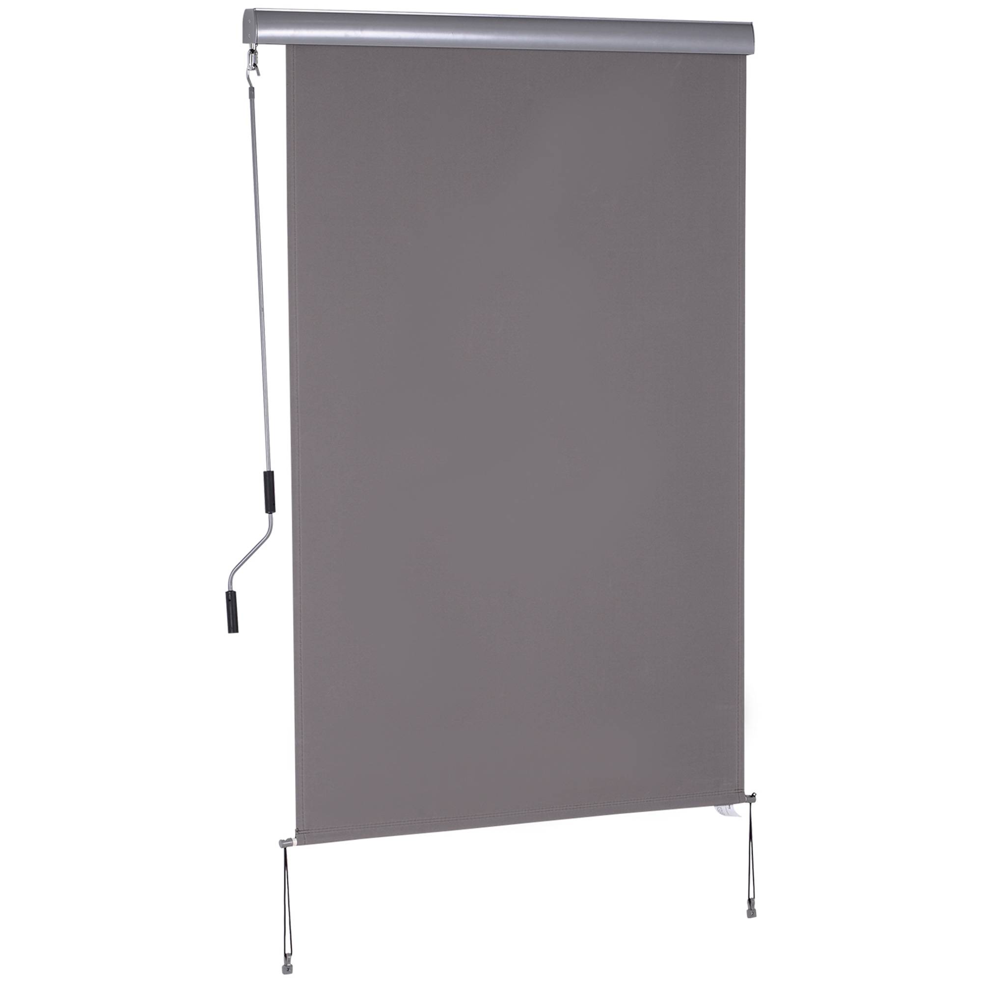 Store vertical extérieur aluminium balcon terrasse brise-vue anti-UV 120x200cm gris - ComfortXL Outdoor Living - Image 2