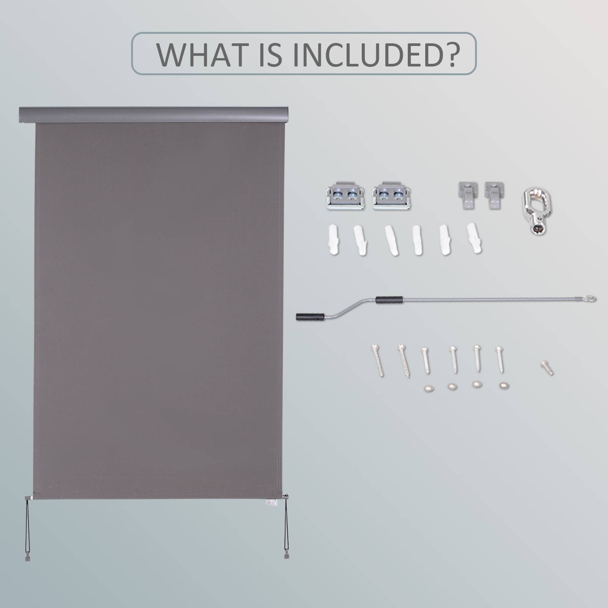Store vertical extérieur aluminium balcon terrasse brise-vue anti-UV 120x200cm gris - ComfortXL Outdoor Living - Image 6