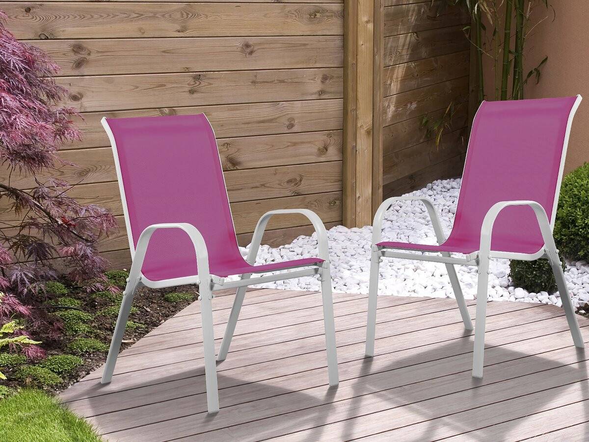Habitat Et Jardin - Fauteuil Jardin Textilène "cordoba" - Phoenix - Rose - Lot De 2 -habitat Et Jardin - Imagen 2