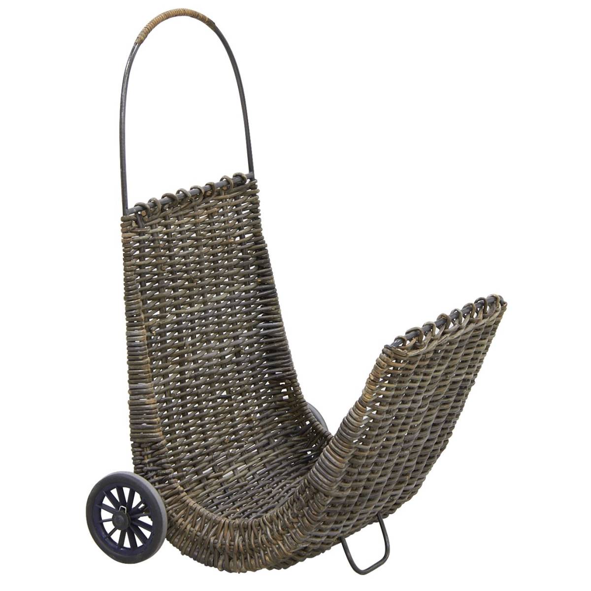 Aubry Gaspard - Chariot à bûches en poelet croco sur roulettes - Imagen 1