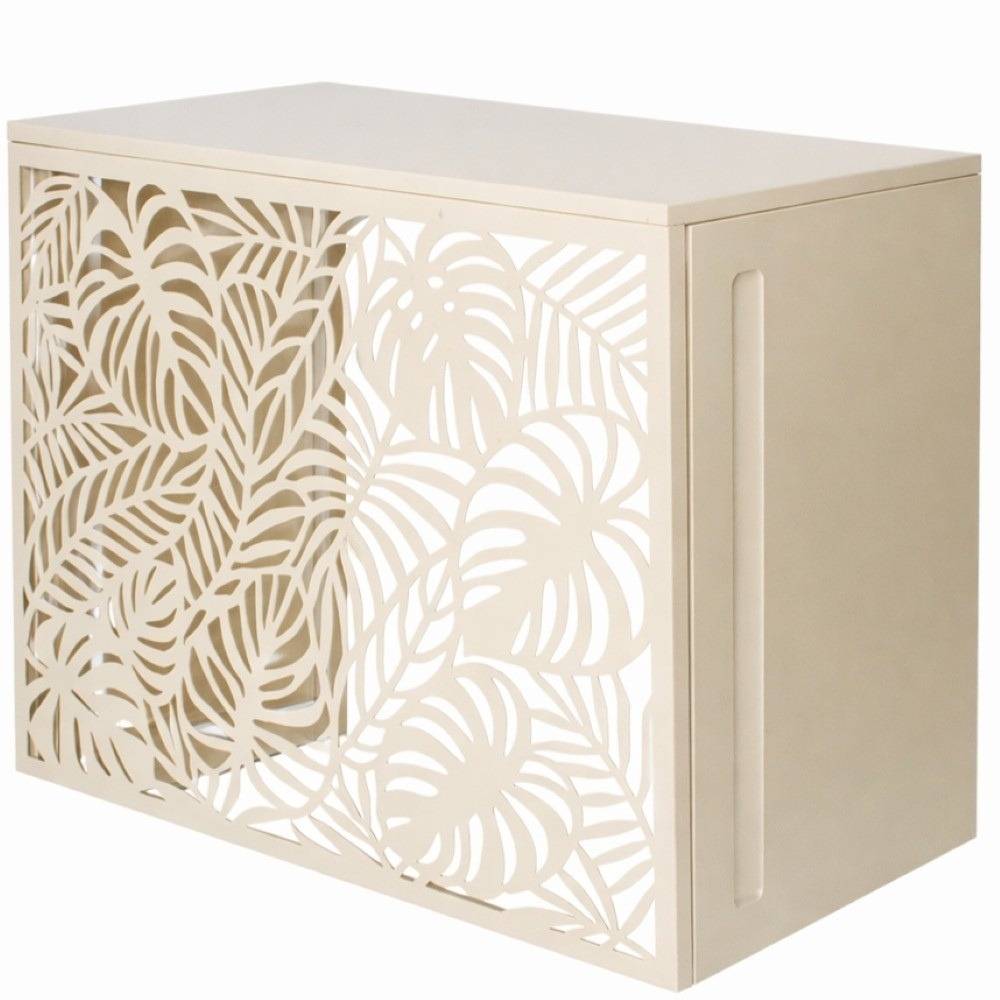 Terre Jardin - Cache climatiseur extérieur en acier galvanisé décoratif 105x90 cm Unité Crème