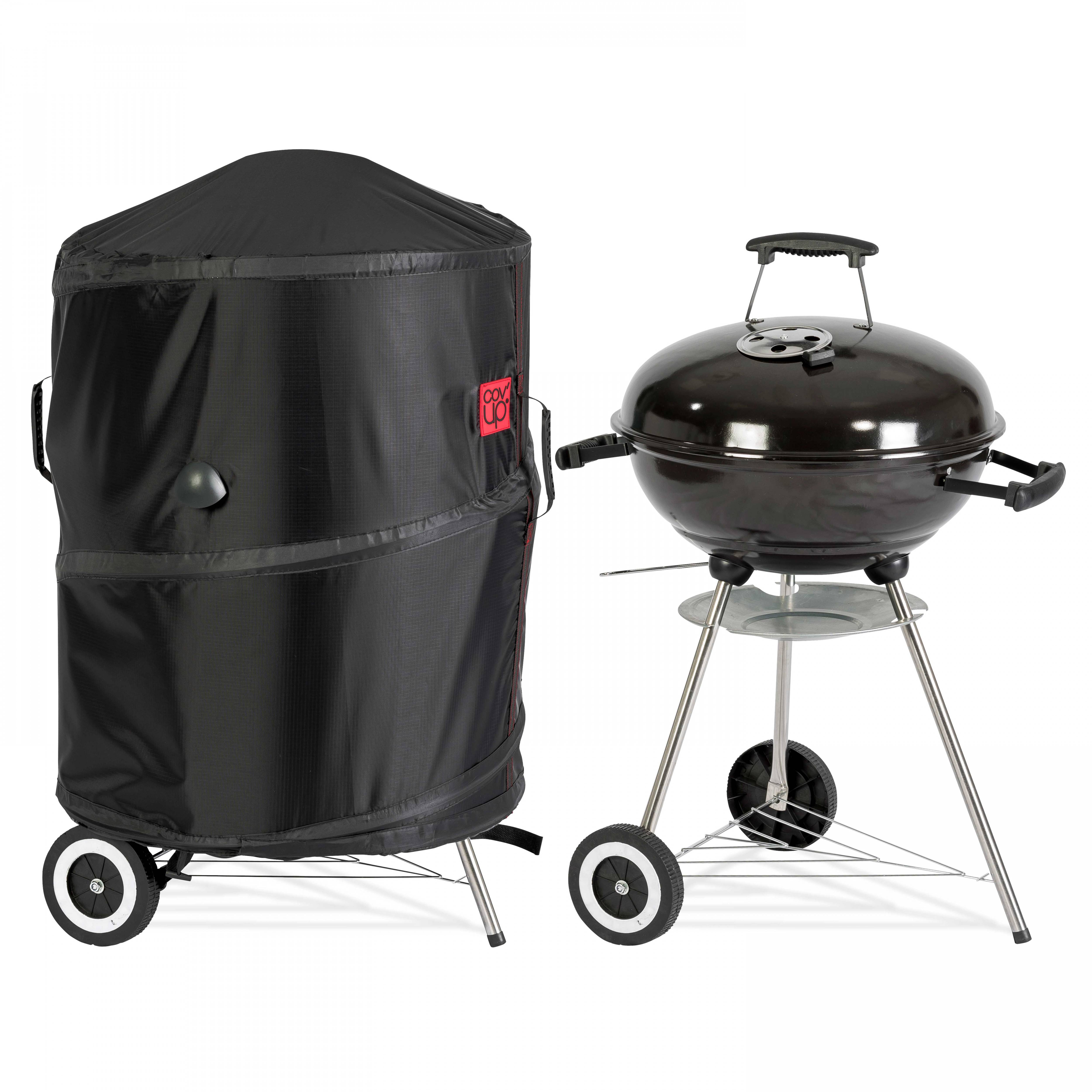 Oviala - Houuse ronde l de barbecue en polyester noir 67x80 cm Housse Pop'Up - Oviala - Imagen 2