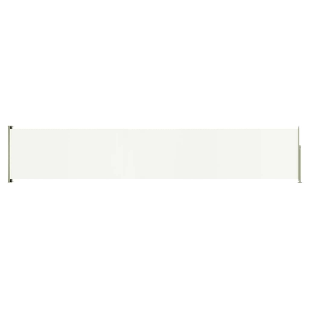 Helloshop26 - Auvent paravent store brise-vue latéral rétractable de patio jardin terrasse balcon protection visuelle écran 117 x 600 cm crème - Imagen 1