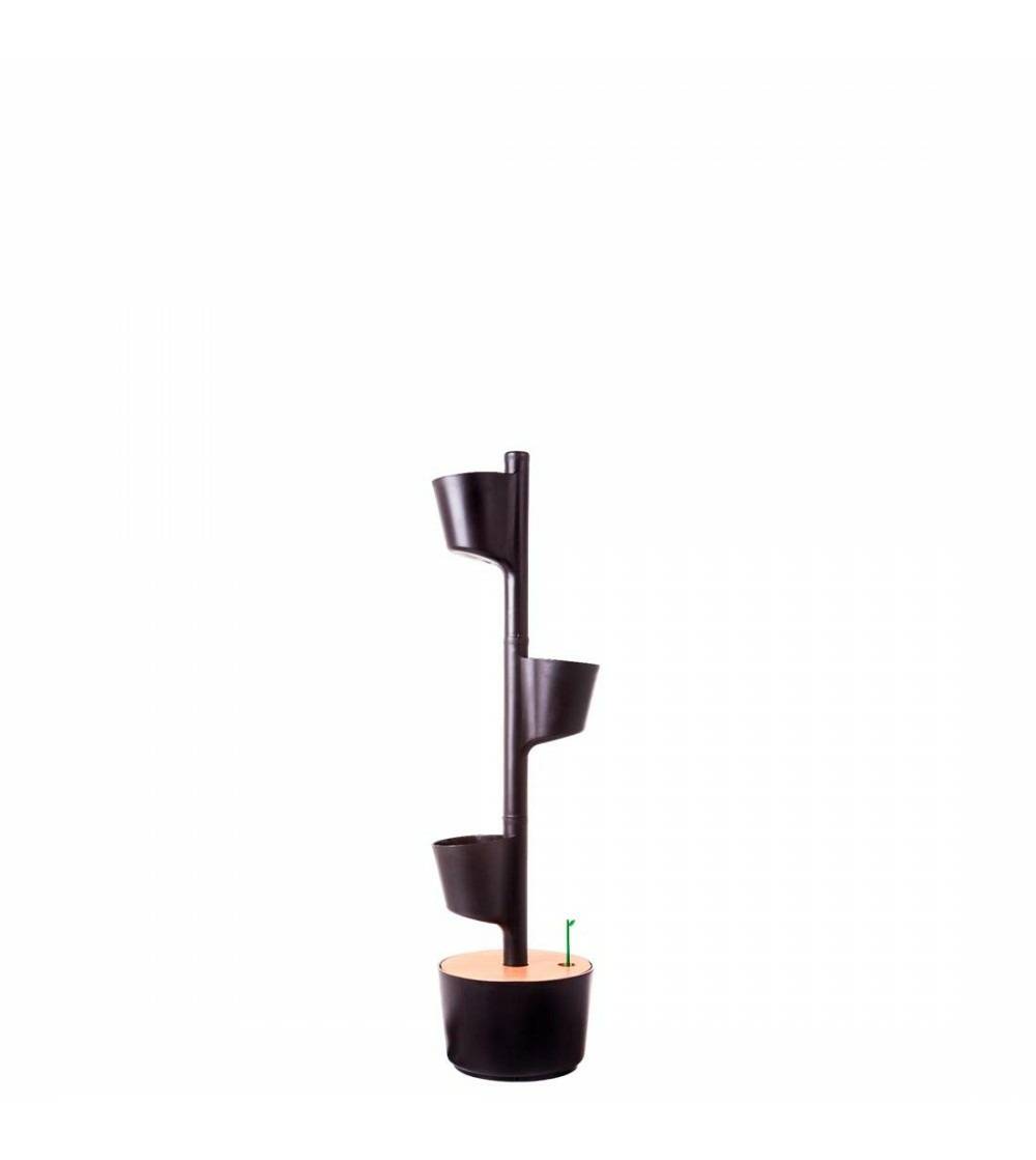 Jardinière verticale CitySens noire avec 3 pots et arrosage manuel - Image 2
