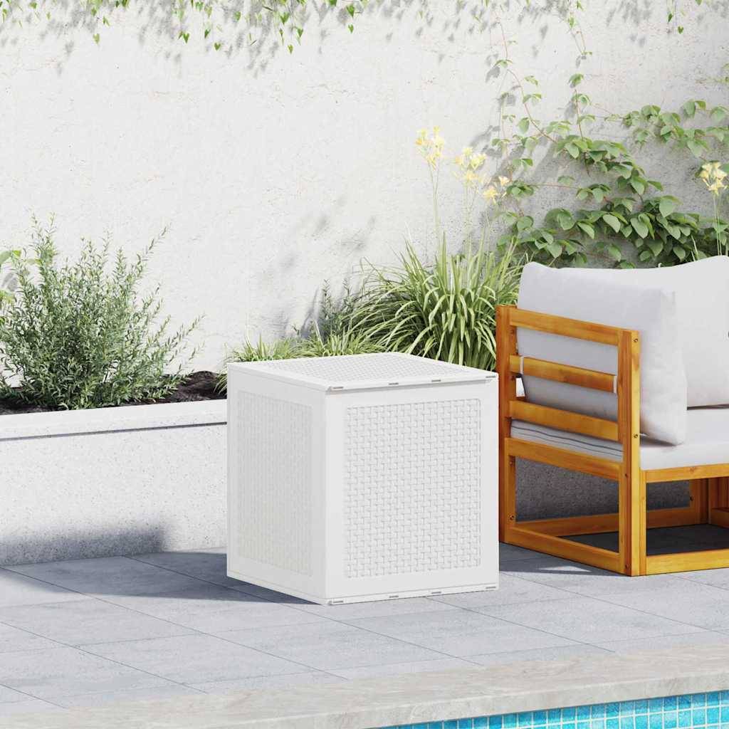 Petite Boîte de Rangement en Polypropylène Étanche pour Balcon et Jardin Blanc 55x53x57 cm – ComfortXL Outdoor Living - Image 1