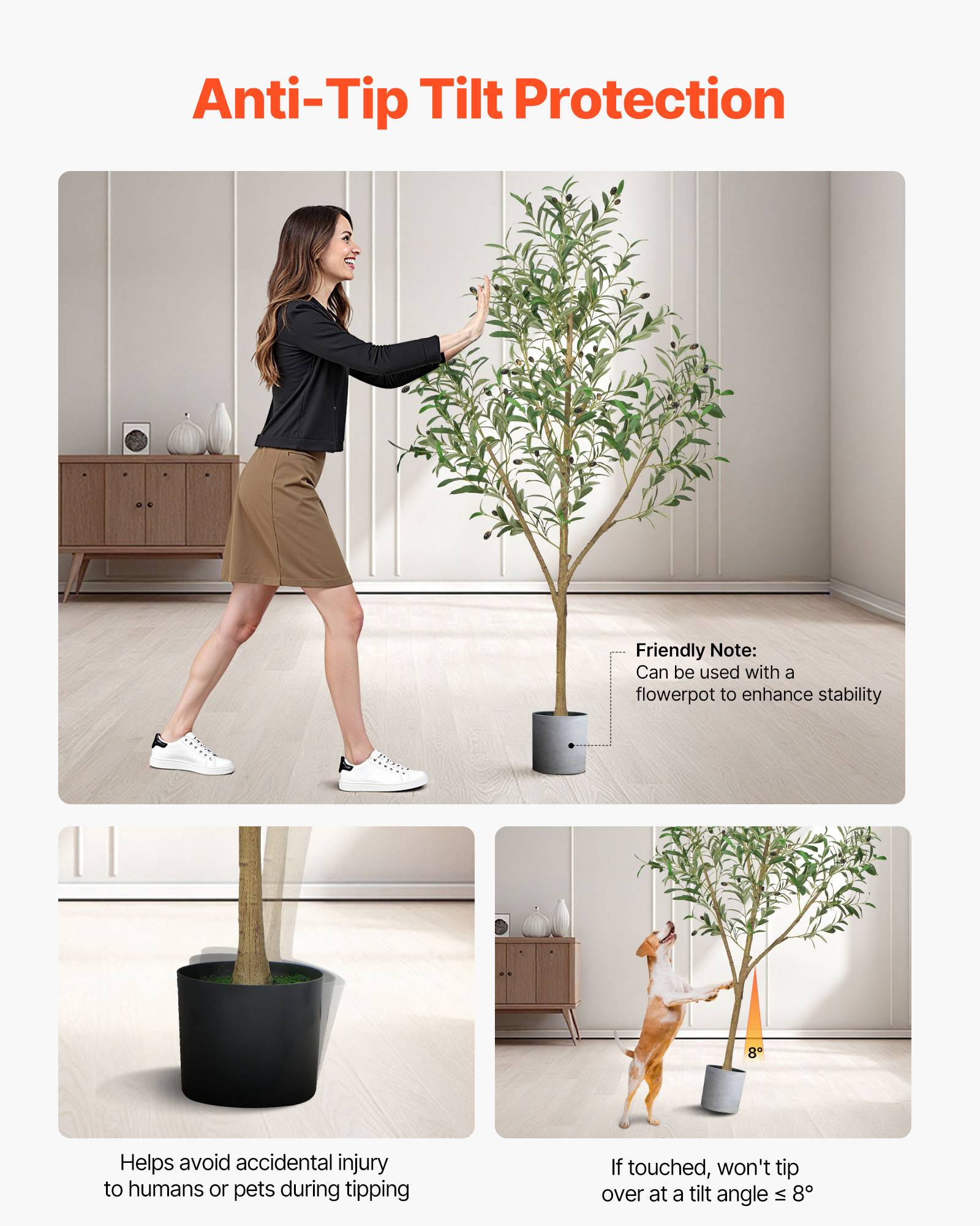 VEVOR Arbre Artificiel Plante Artificielle Faux Olivier 1,5 m Déco d'Intérieur - Image 5