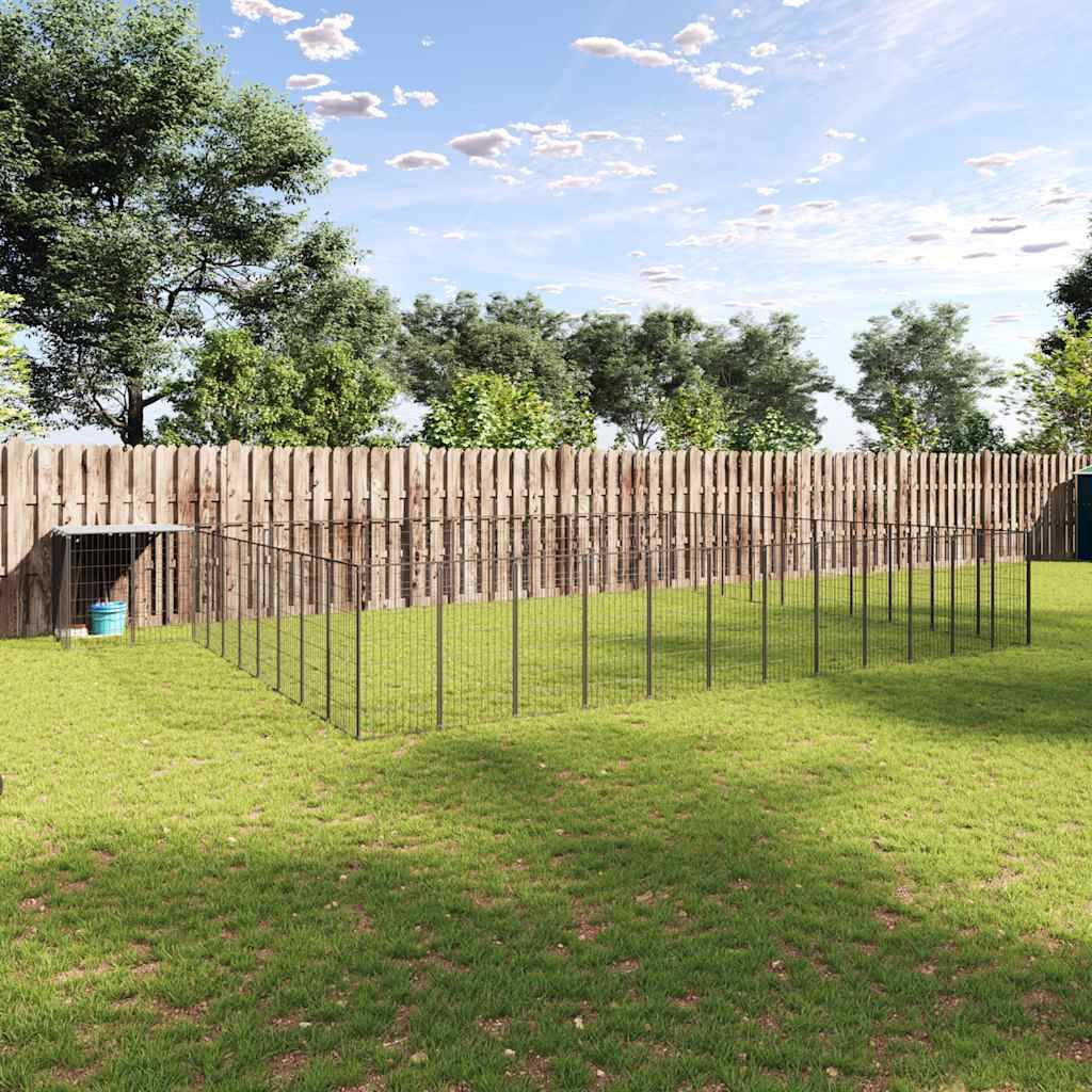 Vidaxl - Chenil Noir 37,51 m² Acier vidaXL 3082242 - Imagen 1