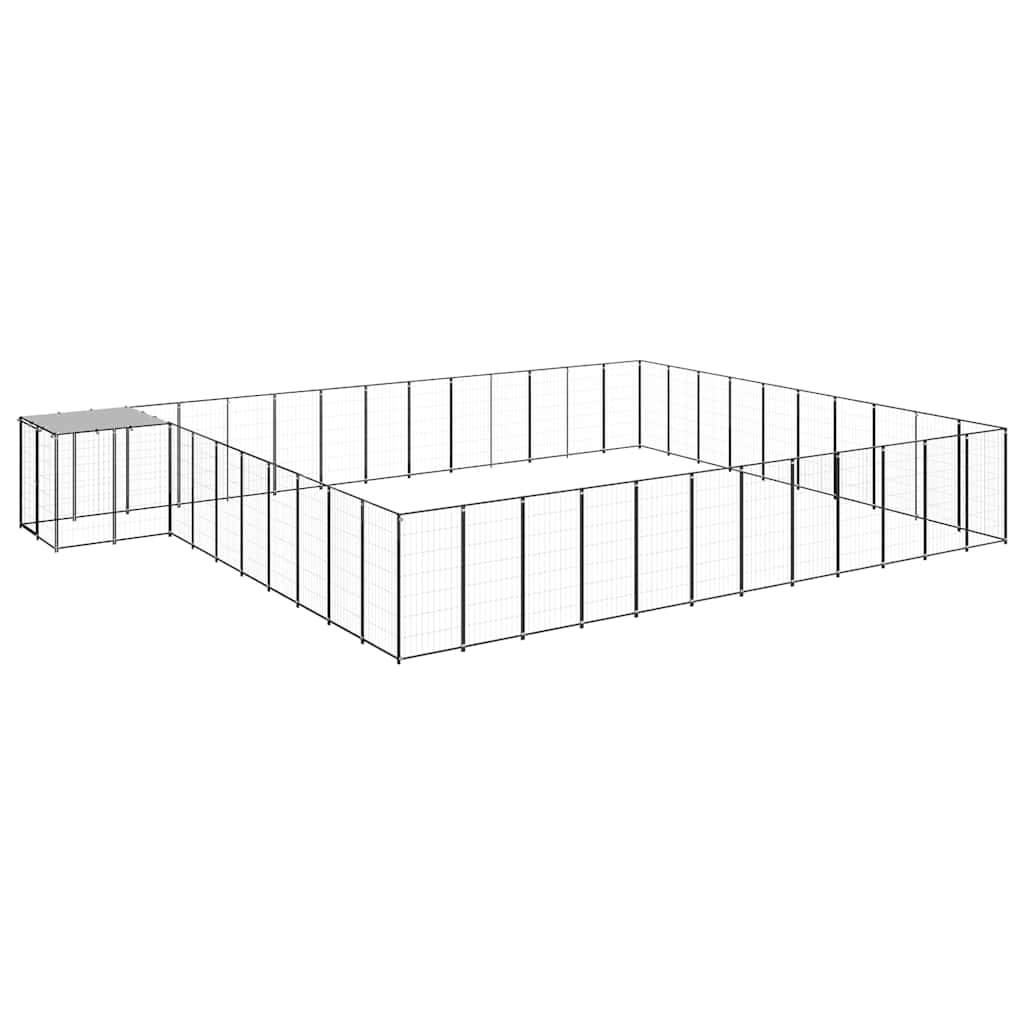 Vidaxl - Chenil Noir 37,51 m² Acier vidaXL 3082242 - Imagen 2