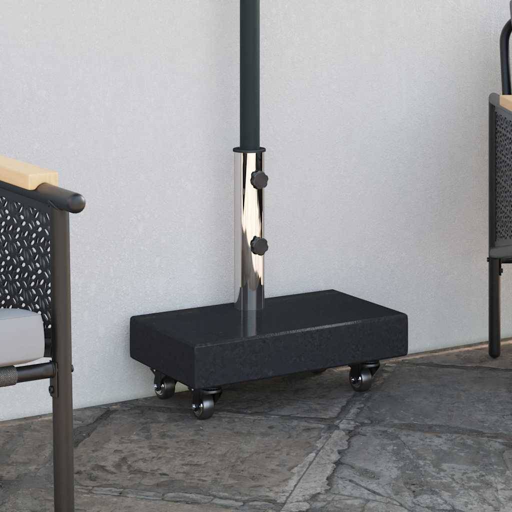 ComfortXL - Pied de Parasol Rectangulaire Granite Acier 25kg à Roulettes Verrouillables pour Terrasse Noir 45x25cm – ComfortXL Outdoor Living - Image 4