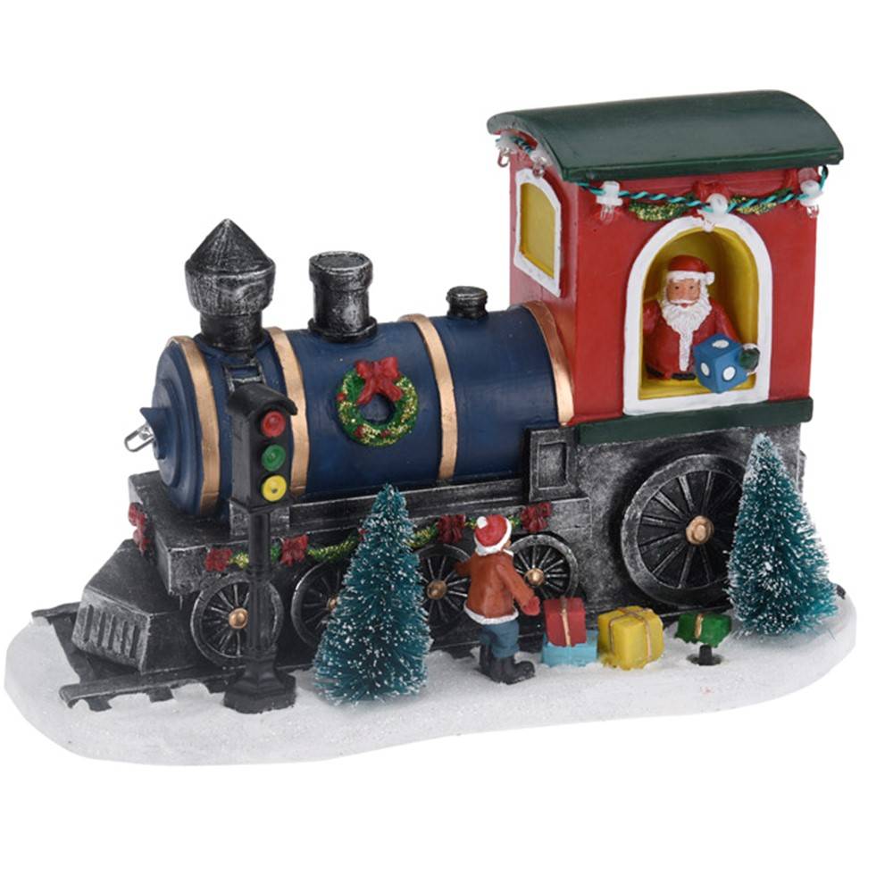Sans Marque - Village de Noël à pile - Locomotive du Père Noël - Image 1