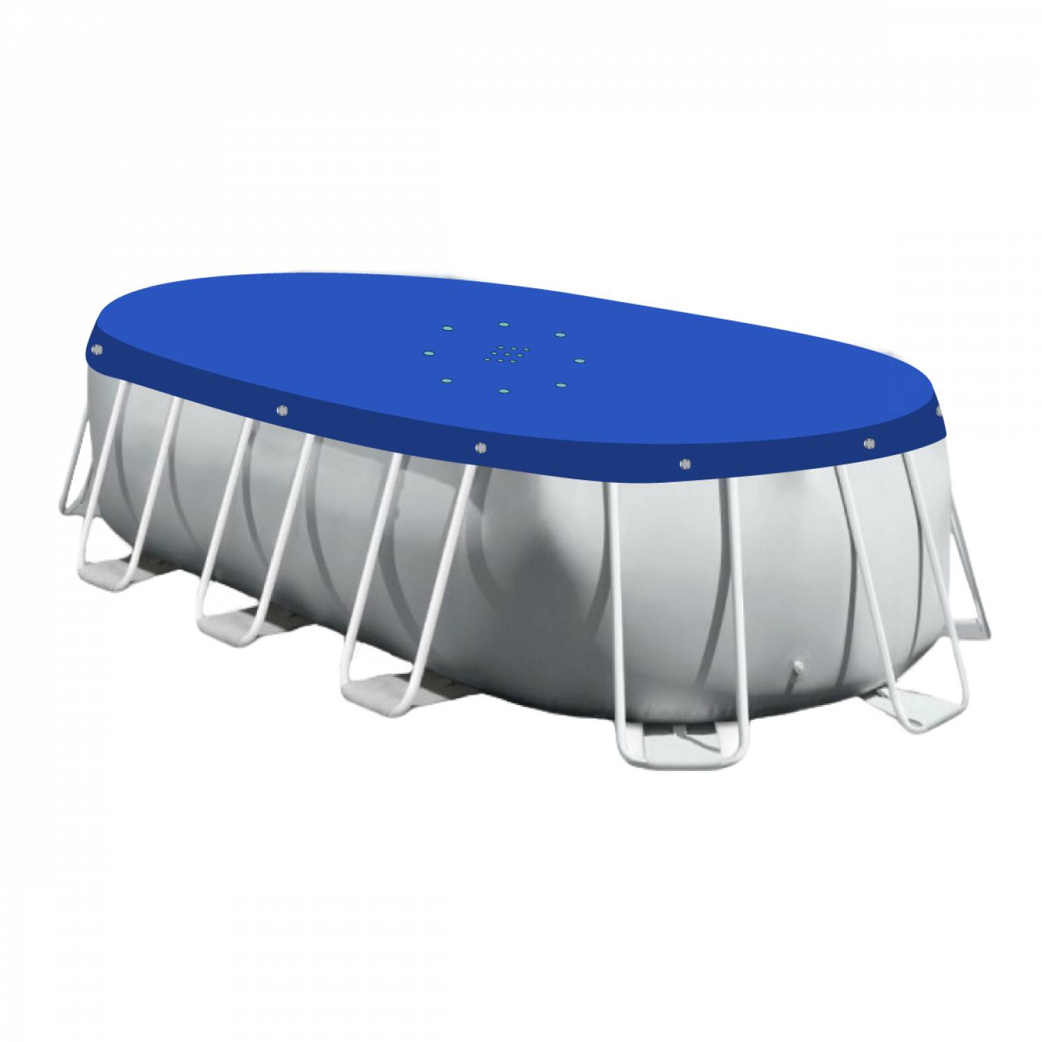Linxor - Bâche de protection réversible 4 saisons pour piscine hors sol - Ovale 3,66 x 6,10 m - 150 gsm - Bleu et gris - Linxor - Imagen 1