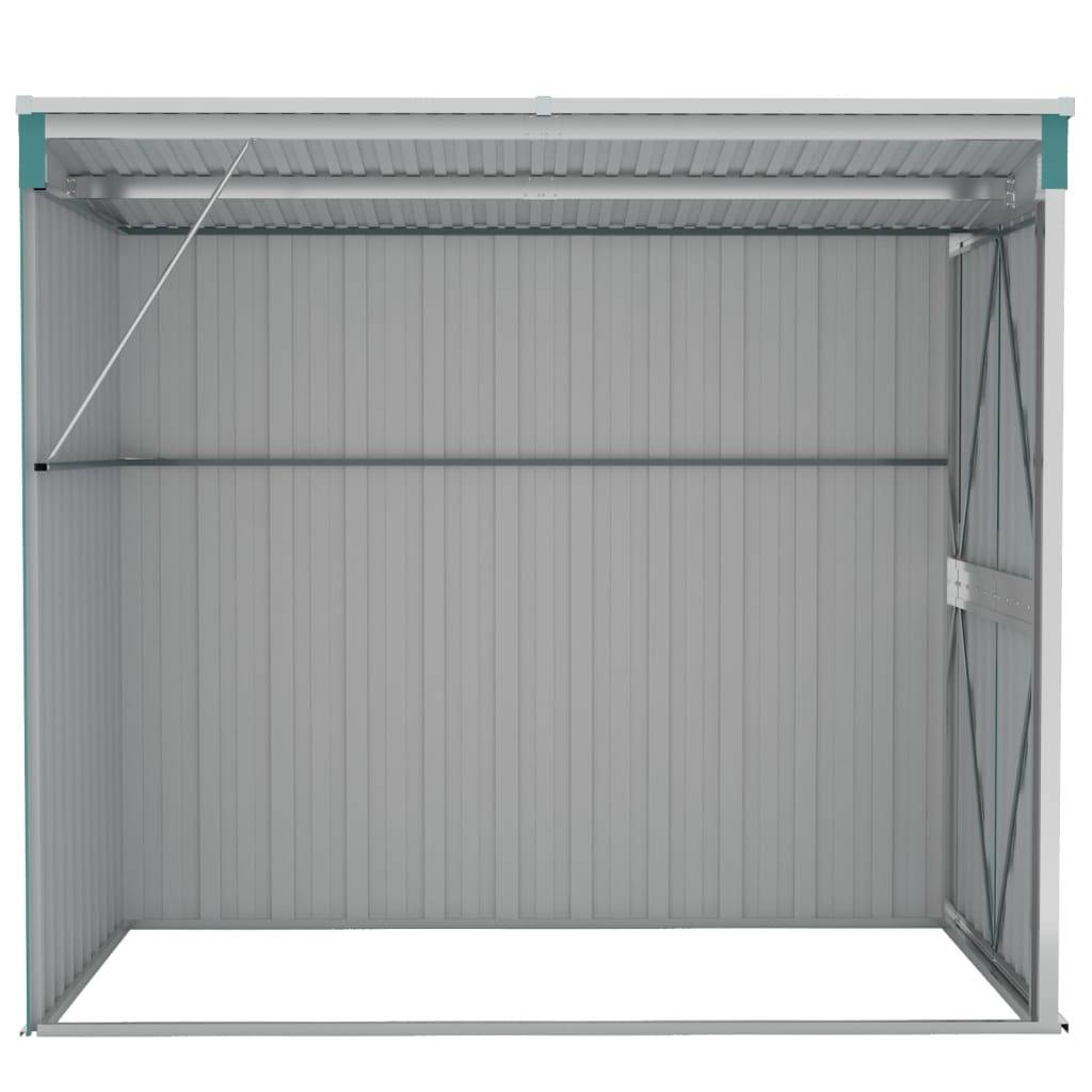 Helloshop26 - Abri de jardin cabane cabanon maison de stockage remise extérieur hangar outils robuste mural 118 x 194 x 178 cm acier galvanisé vert - Imagen 4