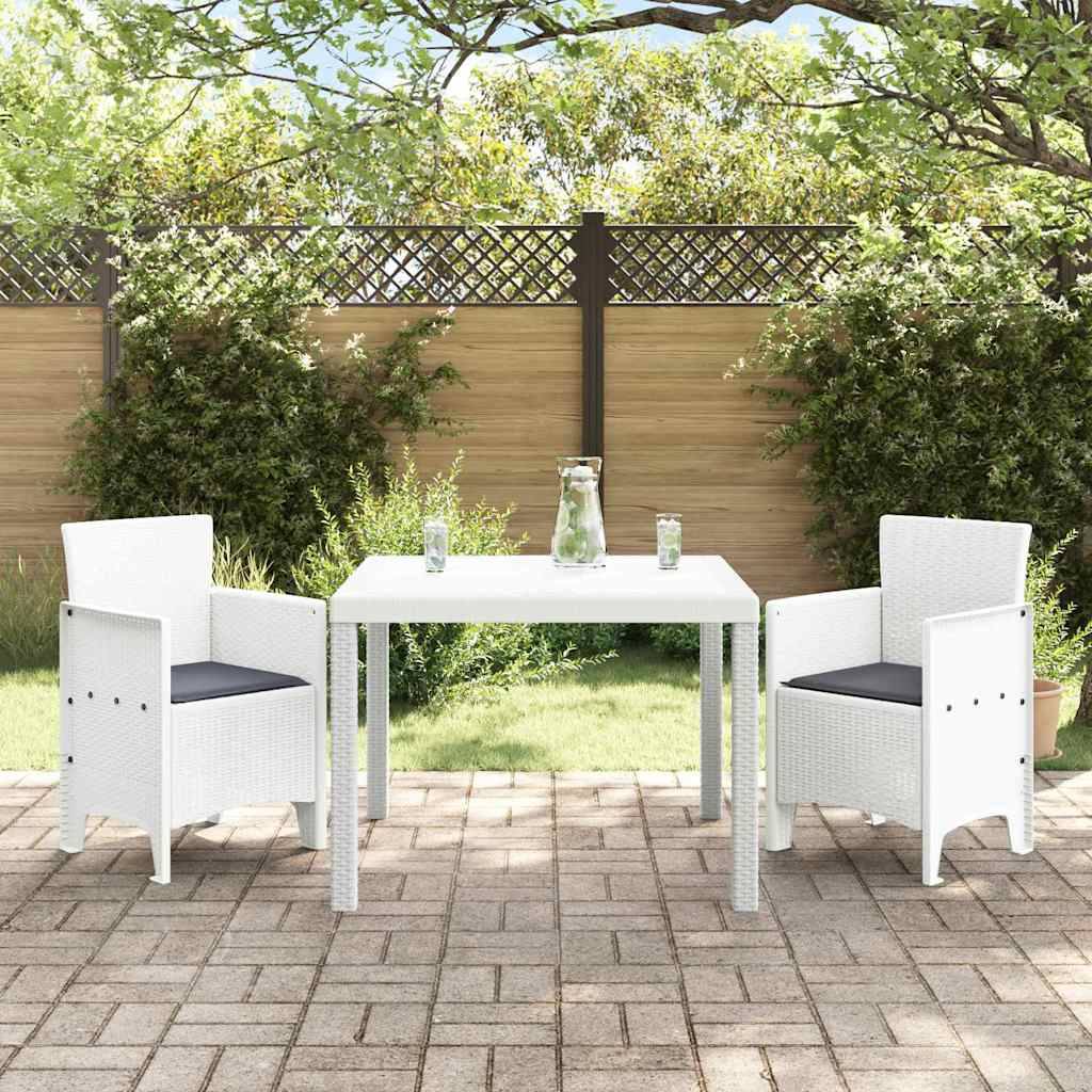 Vidaxl - Ensemble de salle à manger pour jardin 3 pcs-Salons de jardin Blanc Polypropylène 933302 - Image 3