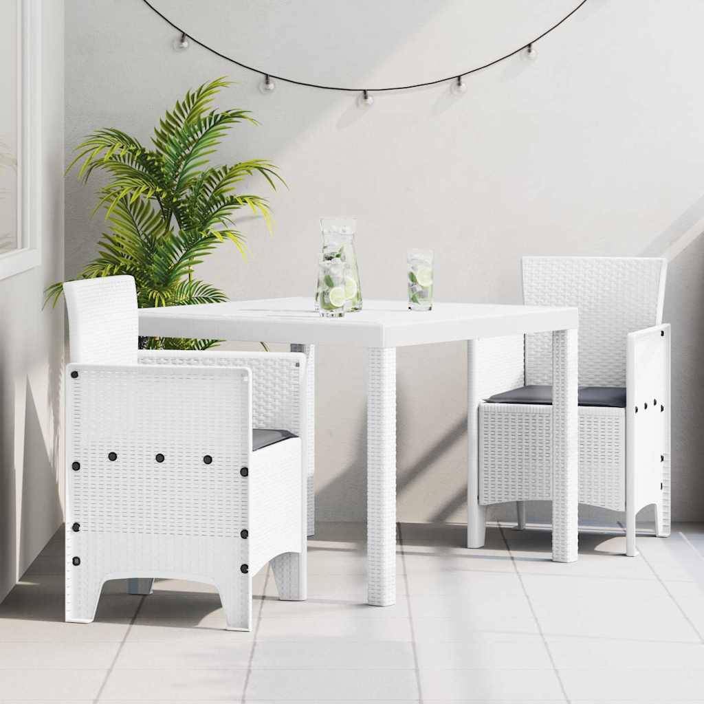 Vidaxl - Ensemble de salle à manger pour jardin 3 pcs-Salons de jardin Blanc Polypropylène 933302 - Image 1
