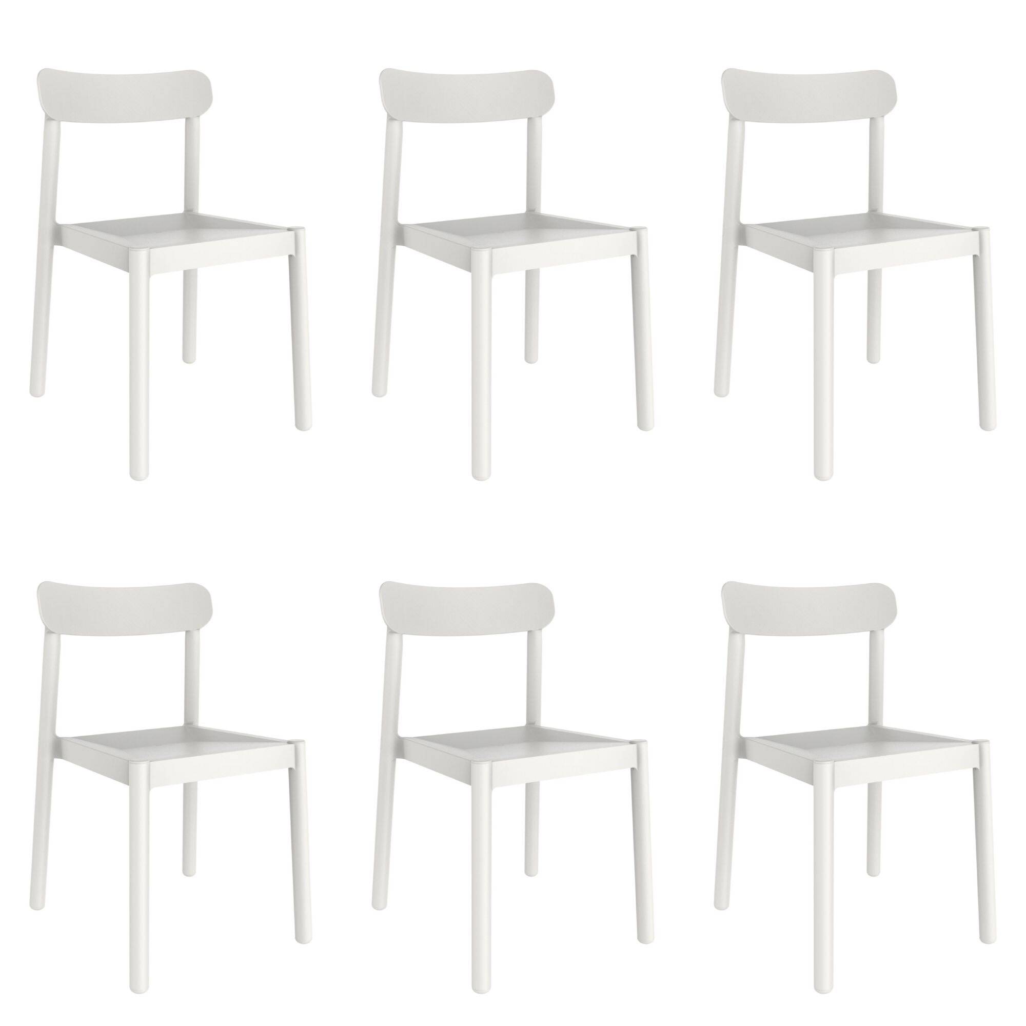 Garbar - Chaises Elba garbar plastique blanc (Lot de 6) - Image 1