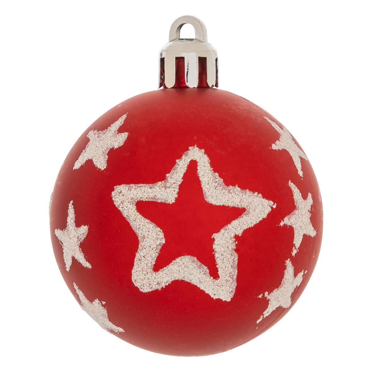 Fééric Lights & Christmas - Lot de 15 boules lisses et décorées D.5cm rouge blanc - Feeric Lights & Christmas - Imagen 5