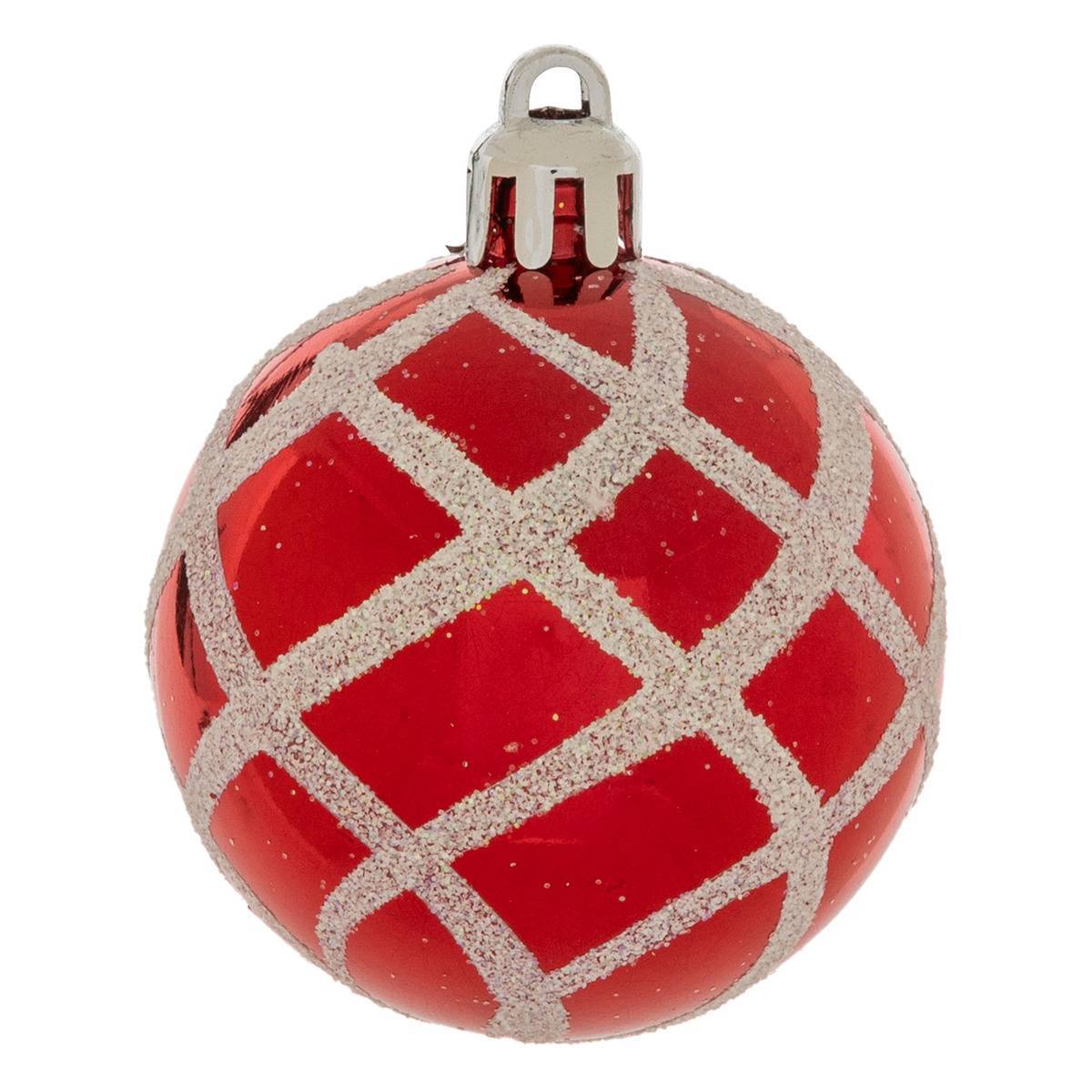 Fééric Lights & Christmas - Lot de 15 boules lisses et décorées D.5cm rouge blanc - Feeric Lights & Christmas - Imagen 3