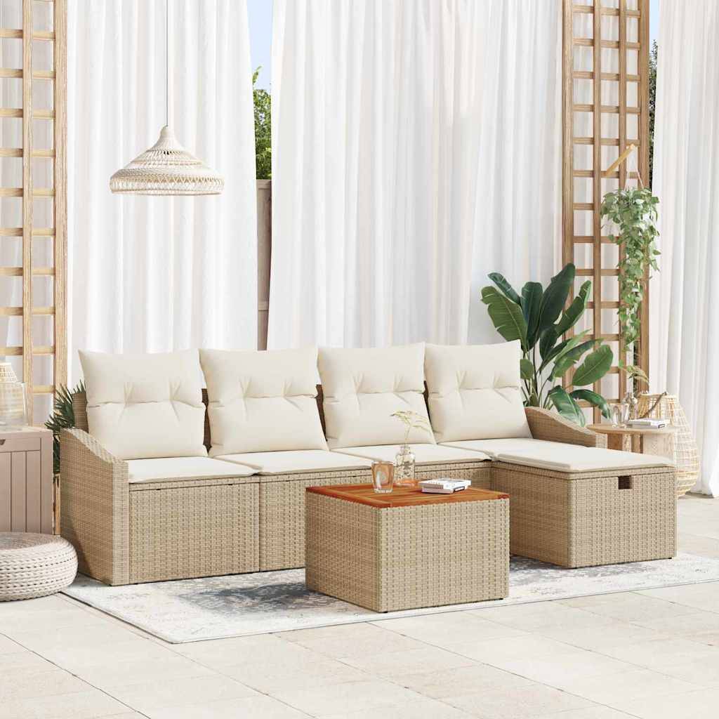 ComfortXL - Canapé d'extérieur 6 pièces avec rangement et table de jardin Beige – ComfortXL Outdoor Living - Image 1