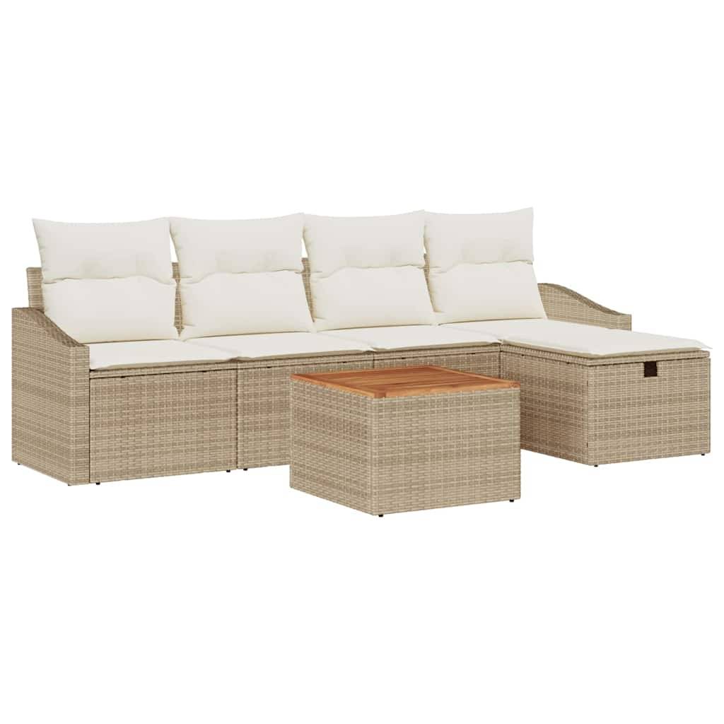 ComfortXL - Canapé d'extérieur 6 pièces avec rangement et table de jardin Beige – ComfortXL Outdoor Living - Image 2