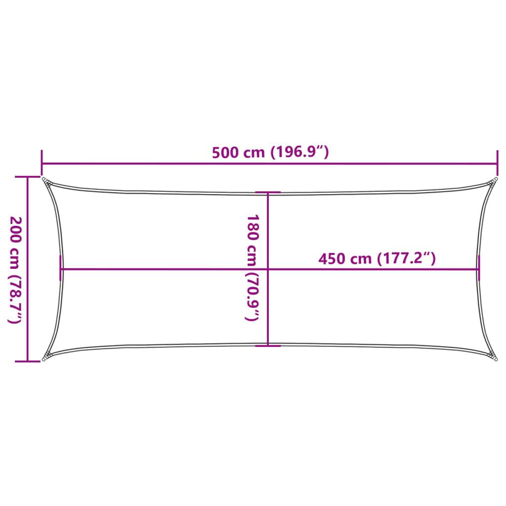 Voile d'ombrage PEHD sable 500 x 200 cm - PANGIVO - Image 9