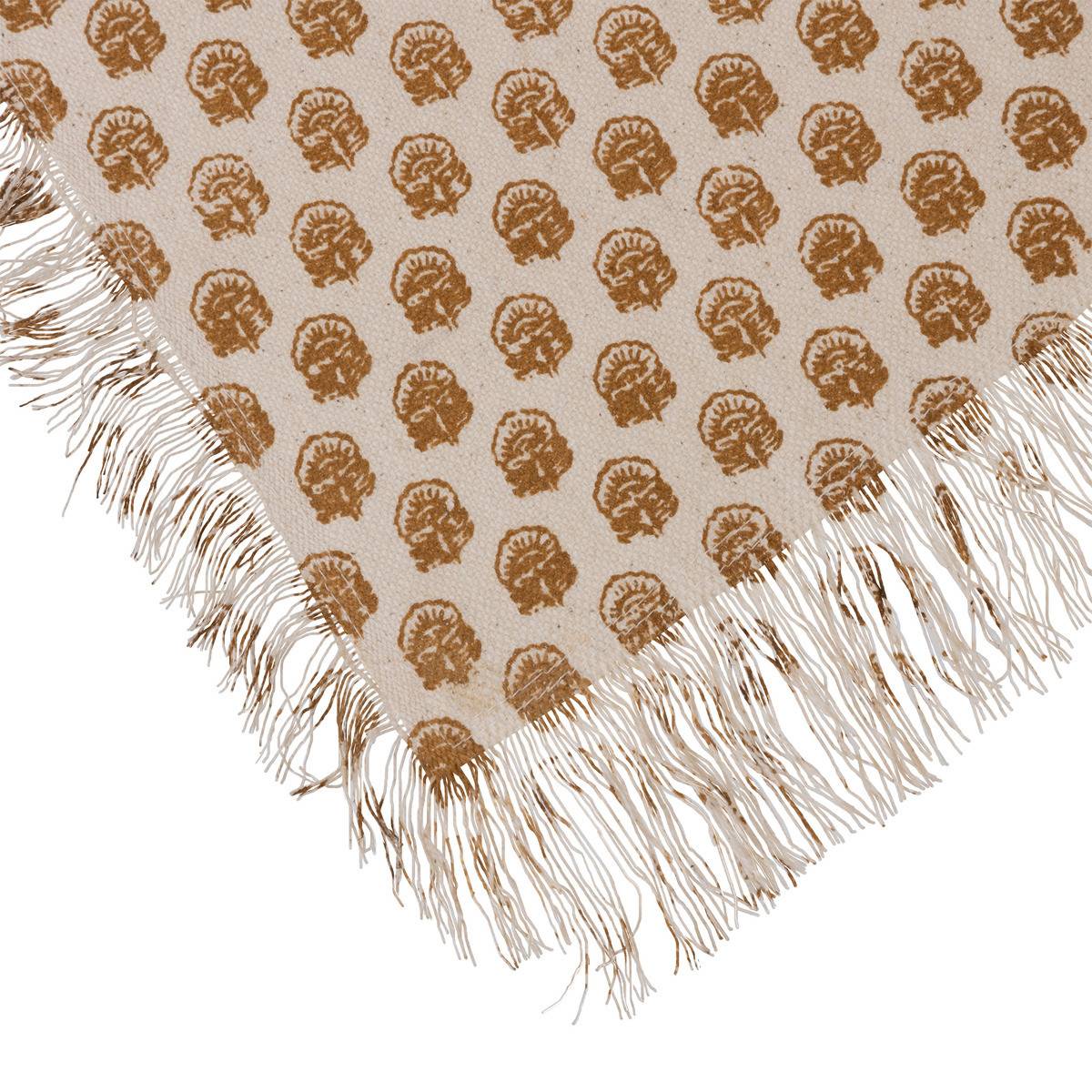 Nappe en coton Beige et Cannelle 150 x 250 cm - Imagen 2
