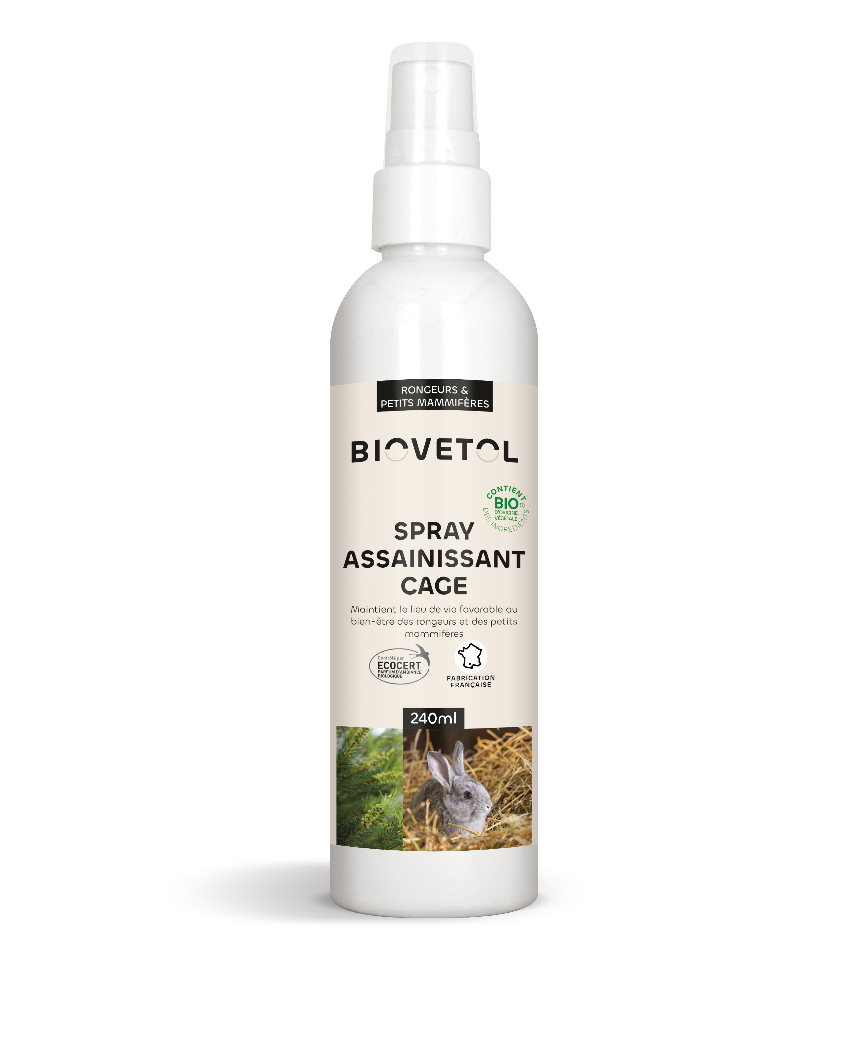 Biovetol - Spray assainissant cage Bio rongeurs - 240 ml - Image 1