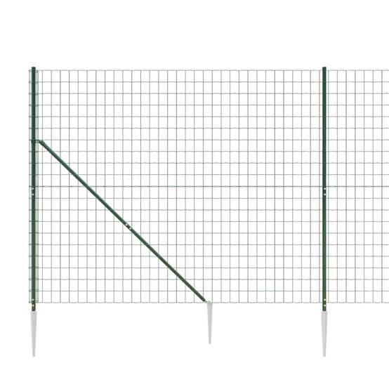 Clôture en treillis métallique et piquet d'ancrage vert 1,4x25m ...