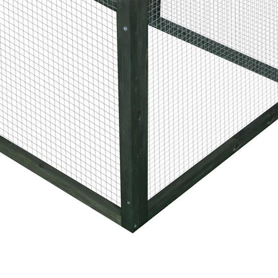 Poulailler Cottage Bois Pin Extérieur Pondoir Enclos 196x76cm Vert Blanc - ComfortXL Outdoor Living - Image 10