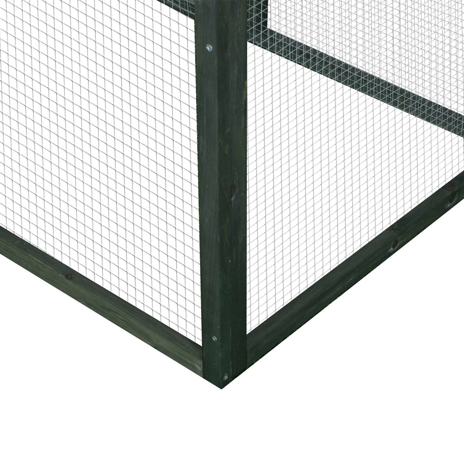 Poulailler Cottage Bois Pin Extérieur Pondoir Enclos 196x76cm Vert Blanc - ComfortXL Outdoor Living - Image 10