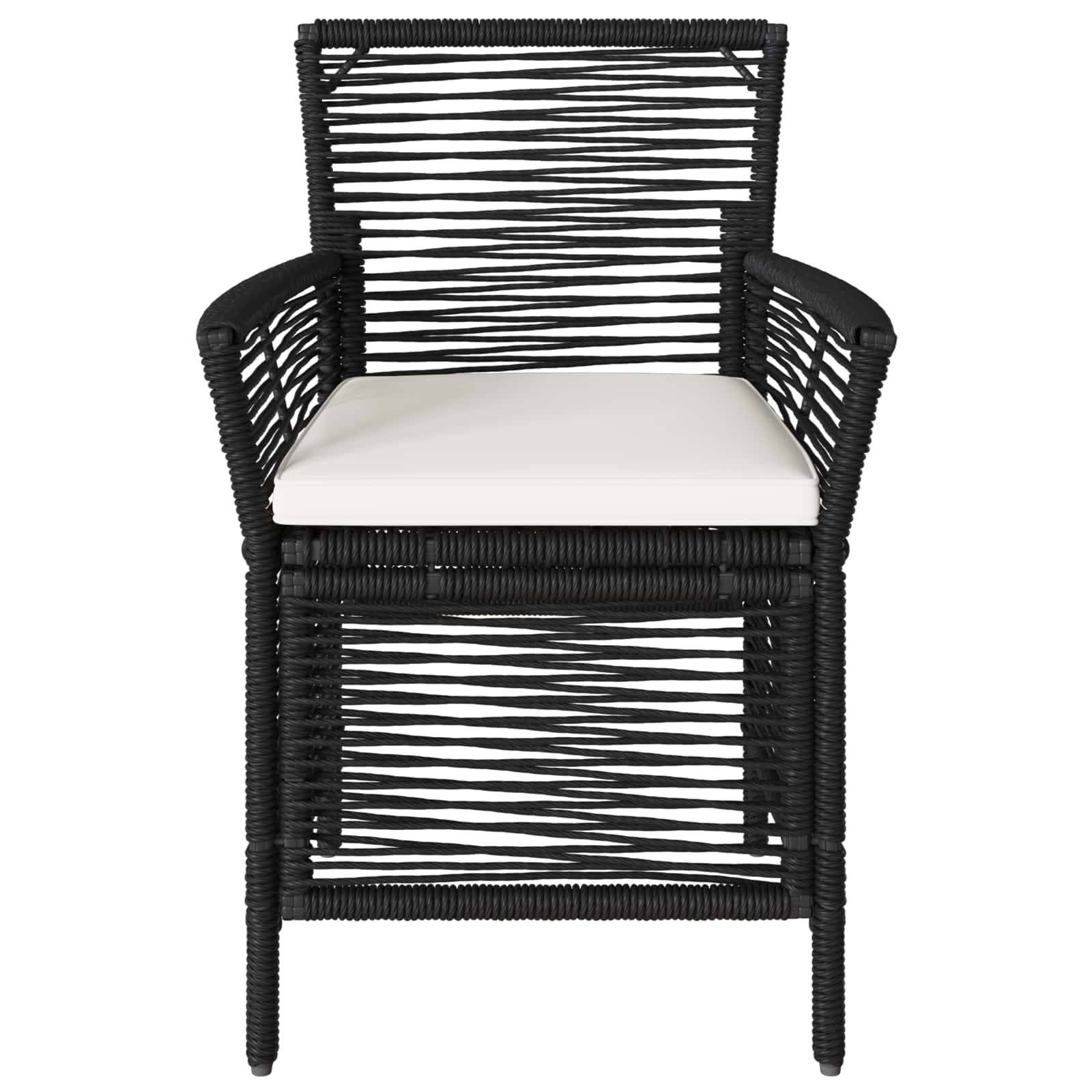 Chaises de jardin polyrotin noir et crème 61 x 58 x 83 cm - PANGIVO - Image 5