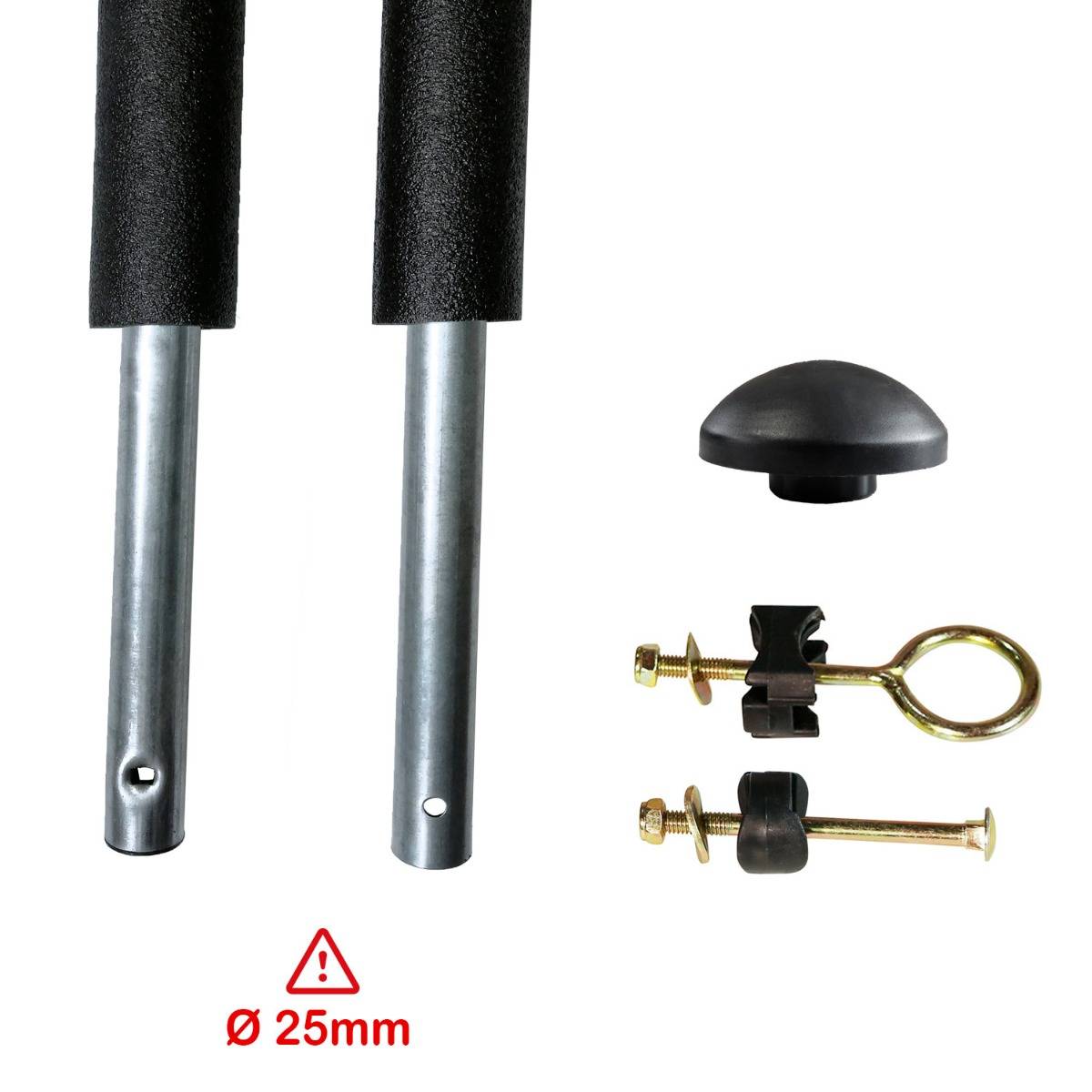 Kangui - Lot de 8 poteaux Ø25 mm trampoline toutes marques mousse, visserie, capuchon Kangui - Image 2