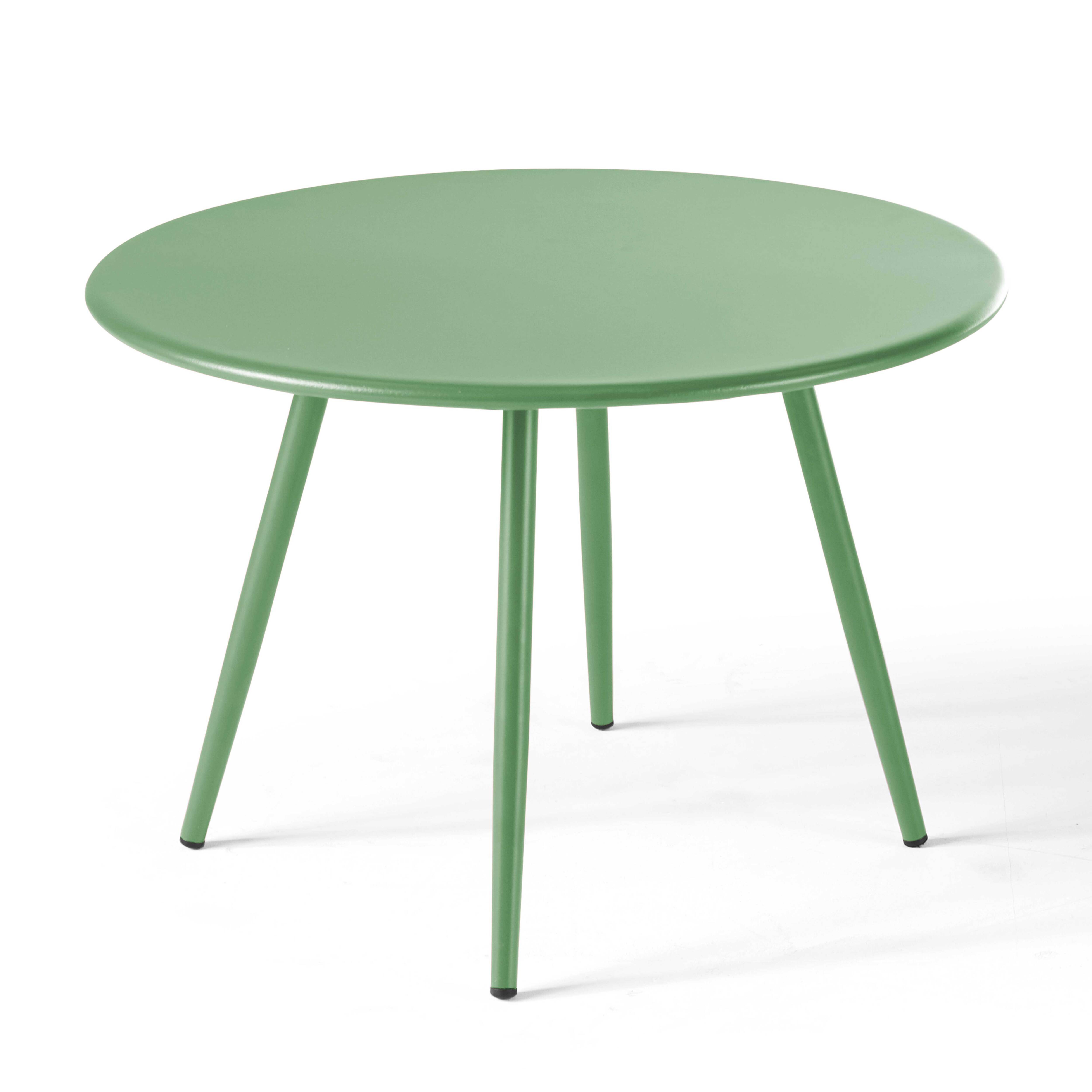 Oviala - Table basse de jardin ronde en métal vert cactus 50 cm Palavas - Oviala - Imagen 1