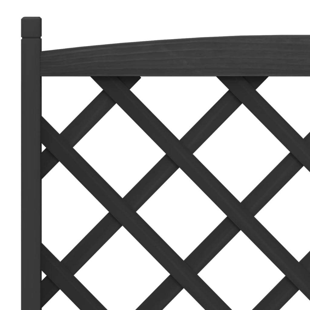 Maison Chic - Jardinière, Bac à fleurs, Pot de fleurs avec treillis et roues noir bois massif de sapin - Imagen 7