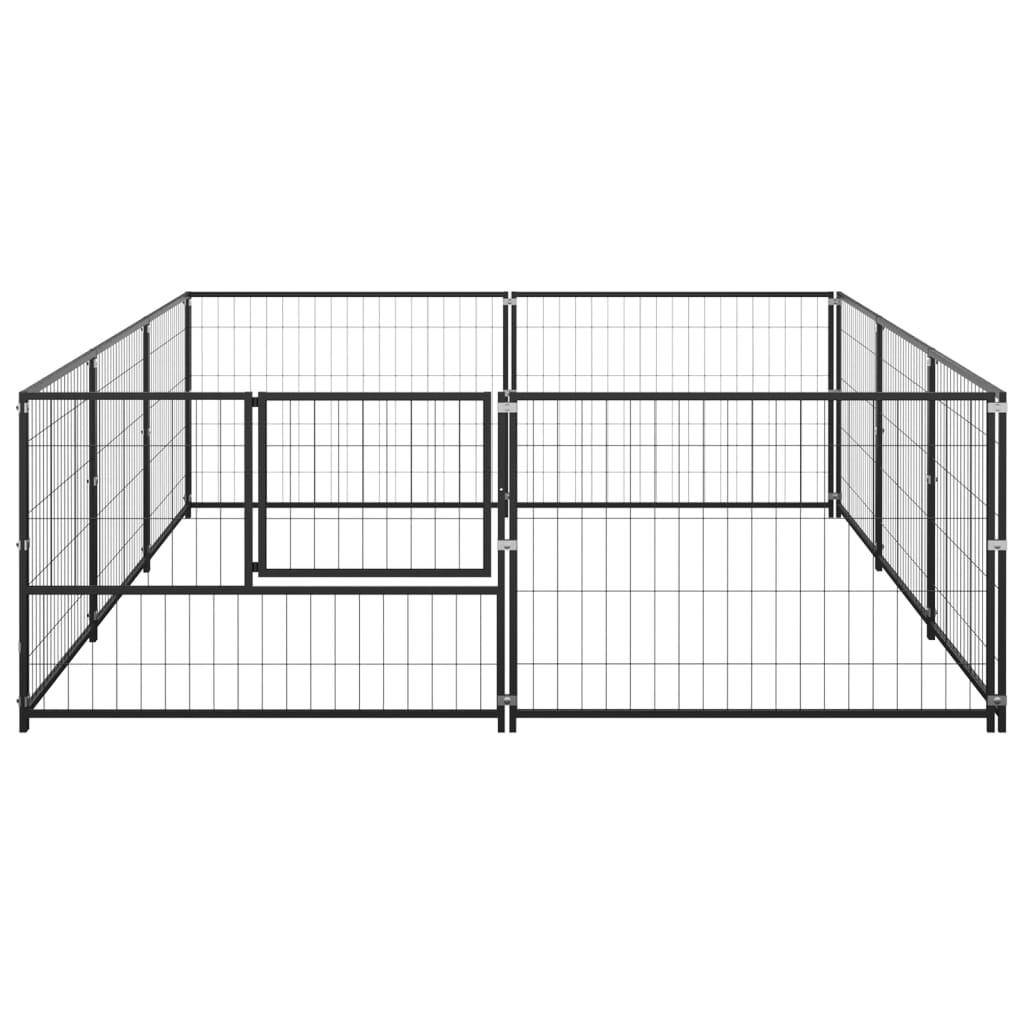 Helloshop26 - Chenil extérieur cage enclos parc animaux chien noir 6 m² acier - Imagen 4