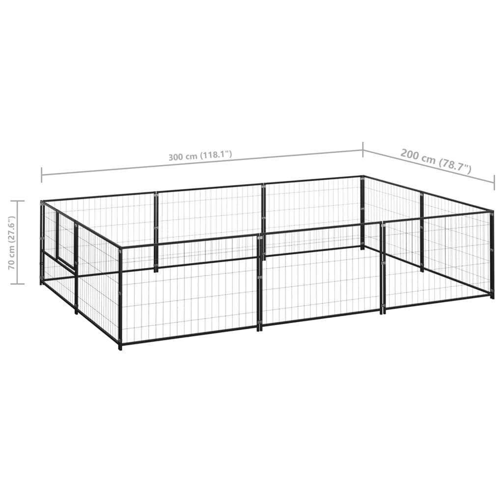 Helloshop26 - Chenil extérieur cage enclos parc animaux chien noir 6 m² acier - Imagen 2