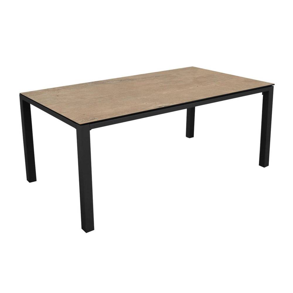 Proloisirs - Table de jardin rectangulaire Stonéo 220 cm en Aluminium - plateau Kedra - graphite/lenk PROLOISIRS