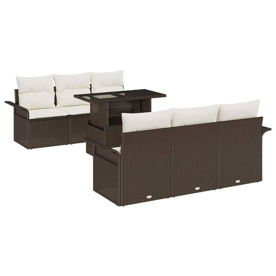 ComfortXL - Salon de jardin 6 places en résine tressée avec table en verre Marron – ComfortXL Outdoor Living - Image 2