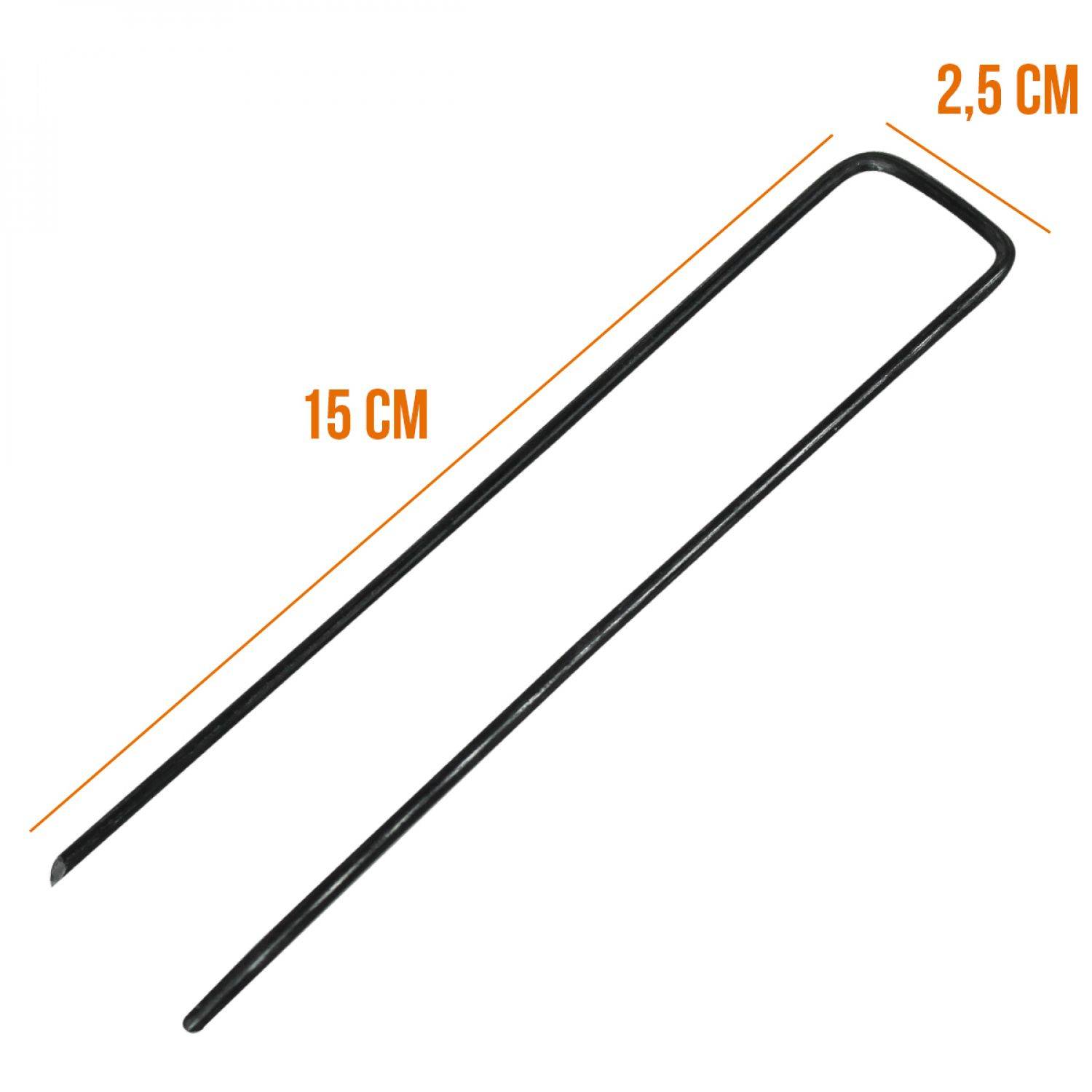 Linxor - Lot de 100 piquets de fixation - 15 cm x 2.5 cm - Diam 2.8 mm - Acier - Noir - Linxor - Imagen 2