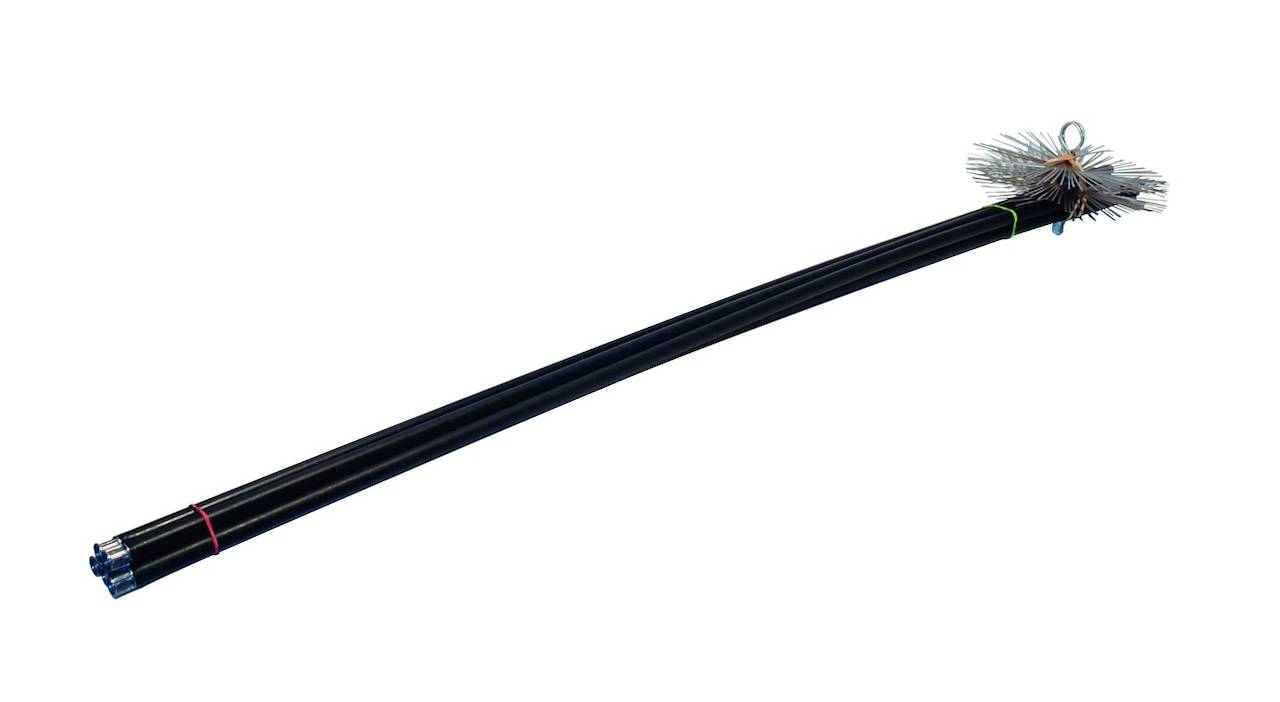 Kit de ramonage Brasier – Longueur 7 m + brosse nylon Ø250 mm
